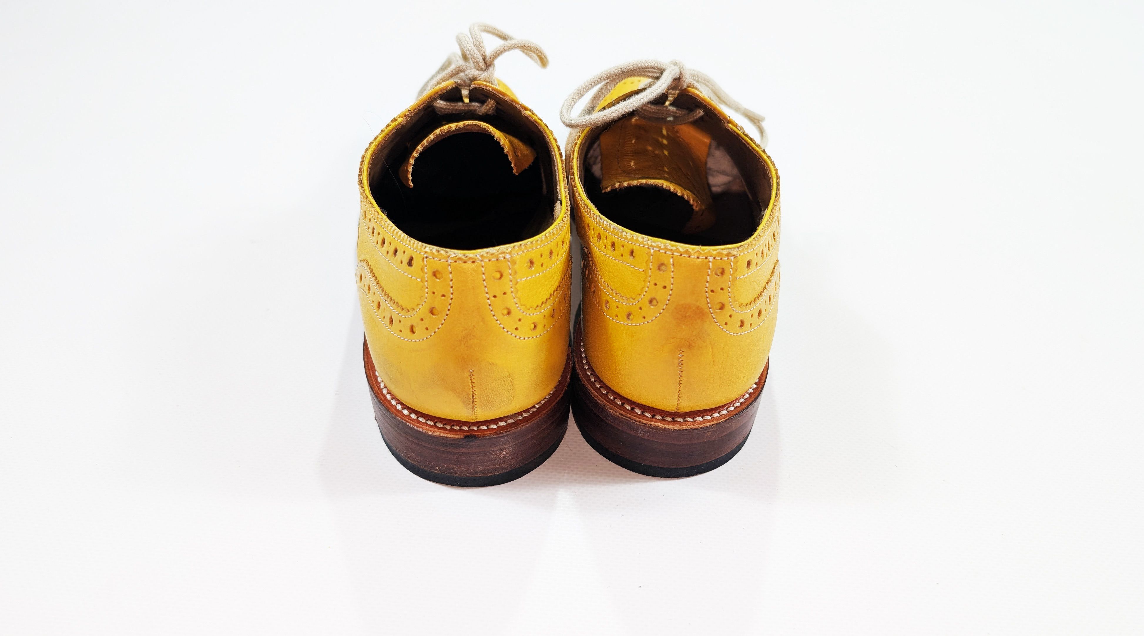 Grenson Grenson England Yellow Leather Lace Up Brogues Size UK5 Size US 7.5 / IT 37.5 - 4 Thumbnail