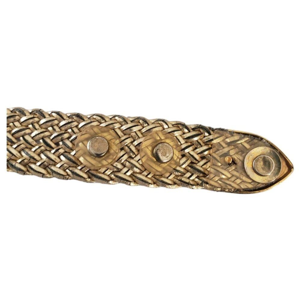Designer Vintage Gold Braided Leather Ladies Belt Size ONE SIZE - 10 Thumbnail