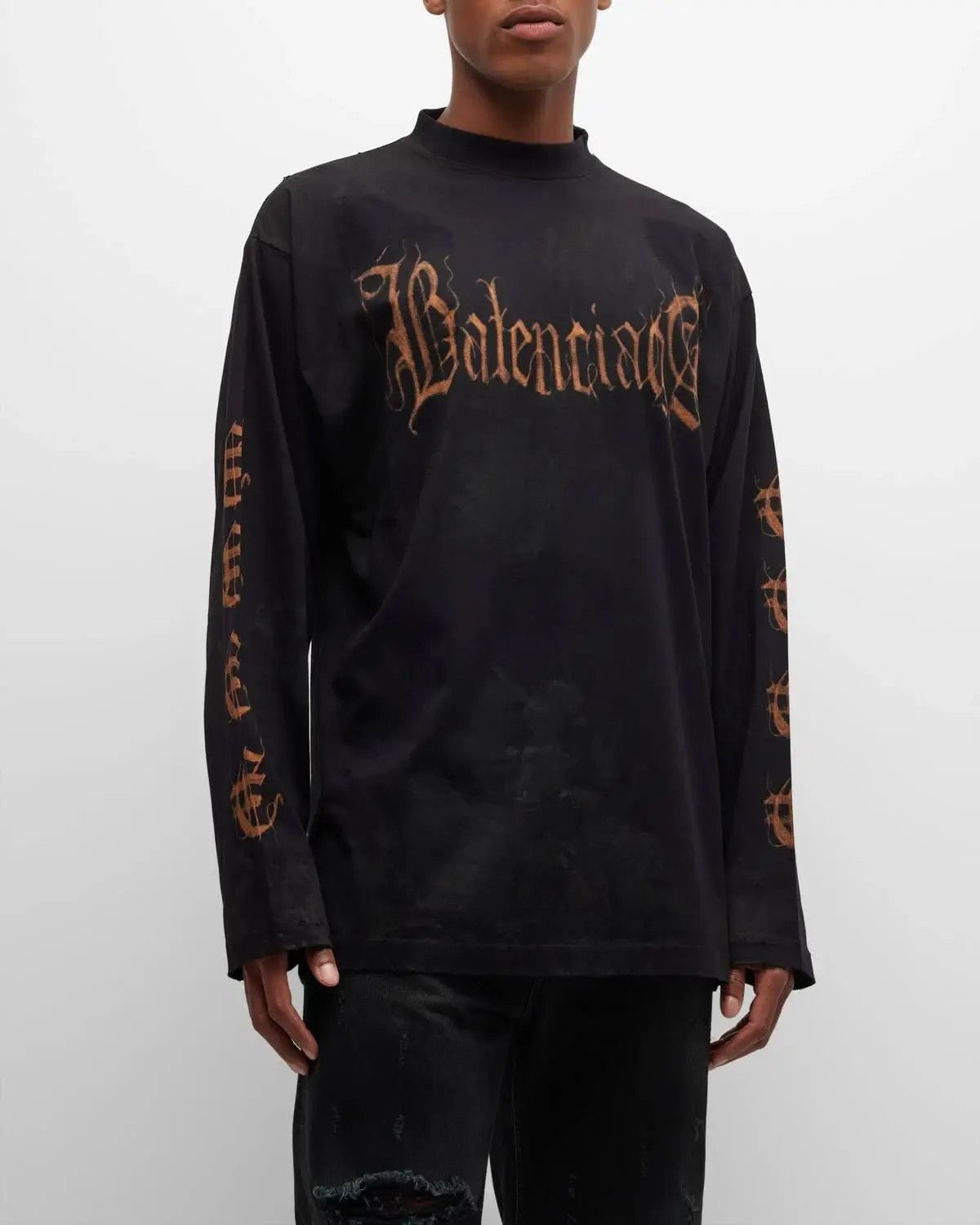 Balenciaga o1srvl11e0225 Heavy Metal Long Sleeve T-Shirt Oversized Size US XXL / EU 58 / 5 - 3 Thumbnail
