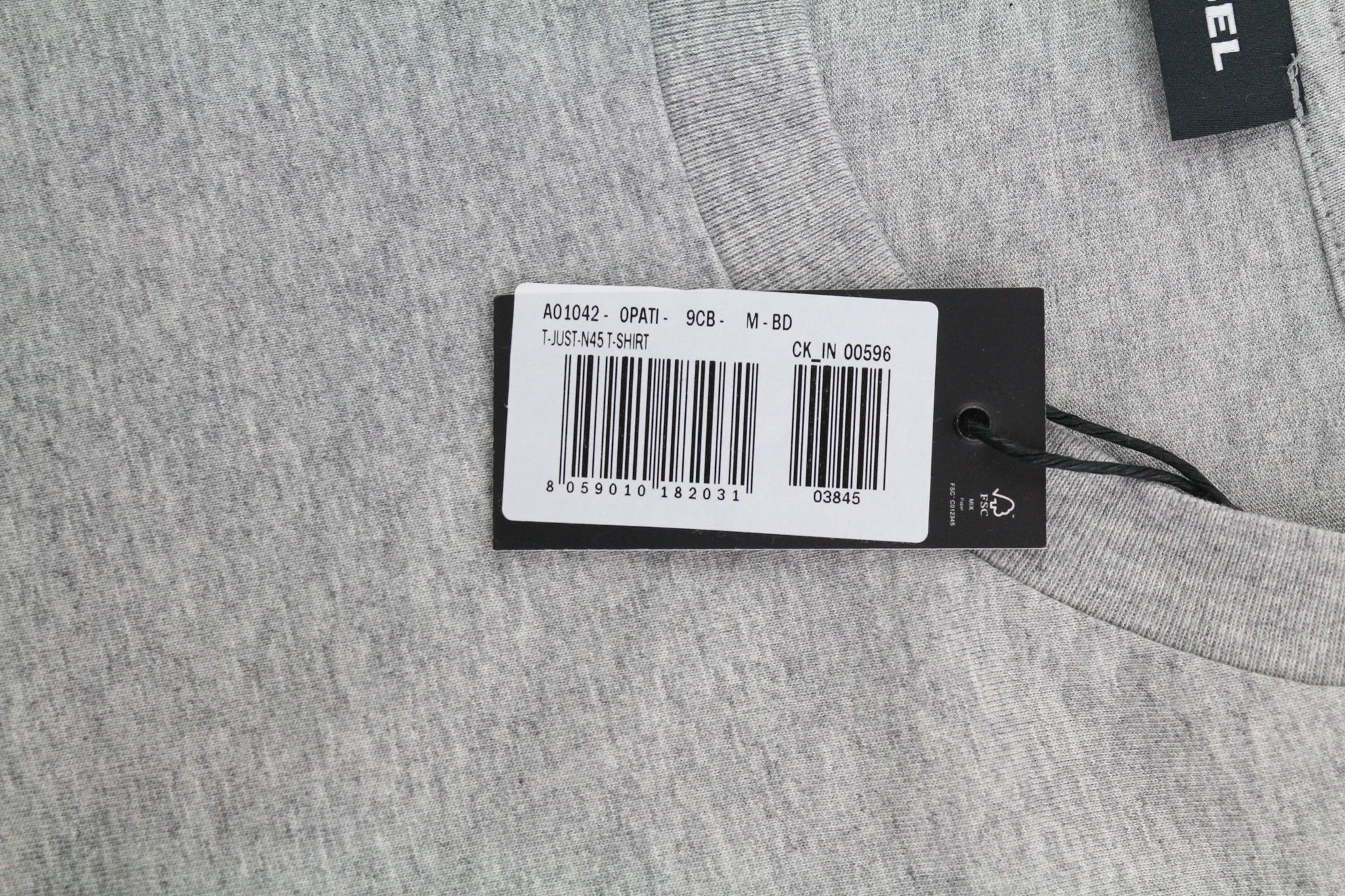 Diesel T-JUST-N45 M Crew Collar Melange Grey T-Shirt 40303 Size US M / EU 48-50 / 2 - 5 Thumbnail