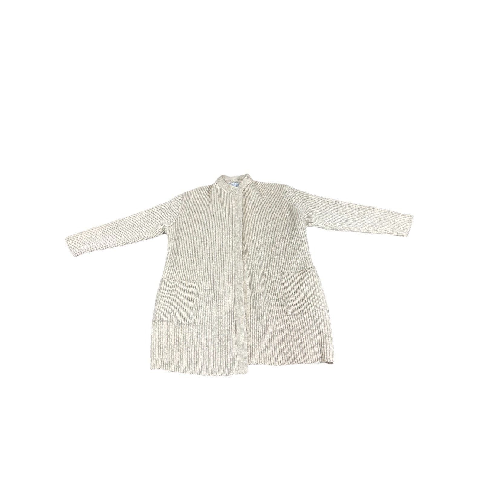 Other Vintage Women’s Beige Ribbed Knit Long Sleeve Cardigan Duste Size XS / US 0-2 / IT 36-38 - 1 Thumbnail
