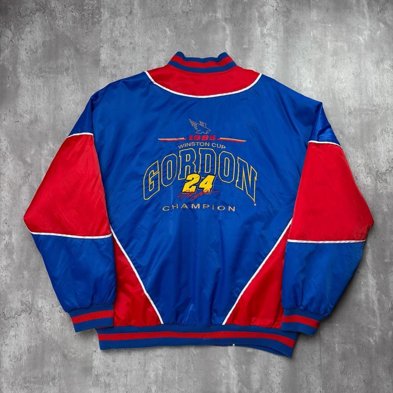 Nutmeg Vtg Nutmeg Jeff Gordon 1995 Winston Cup NASCAR Satin Jacket Size US XL / EU 56 / 4 - 2 Thumbnail