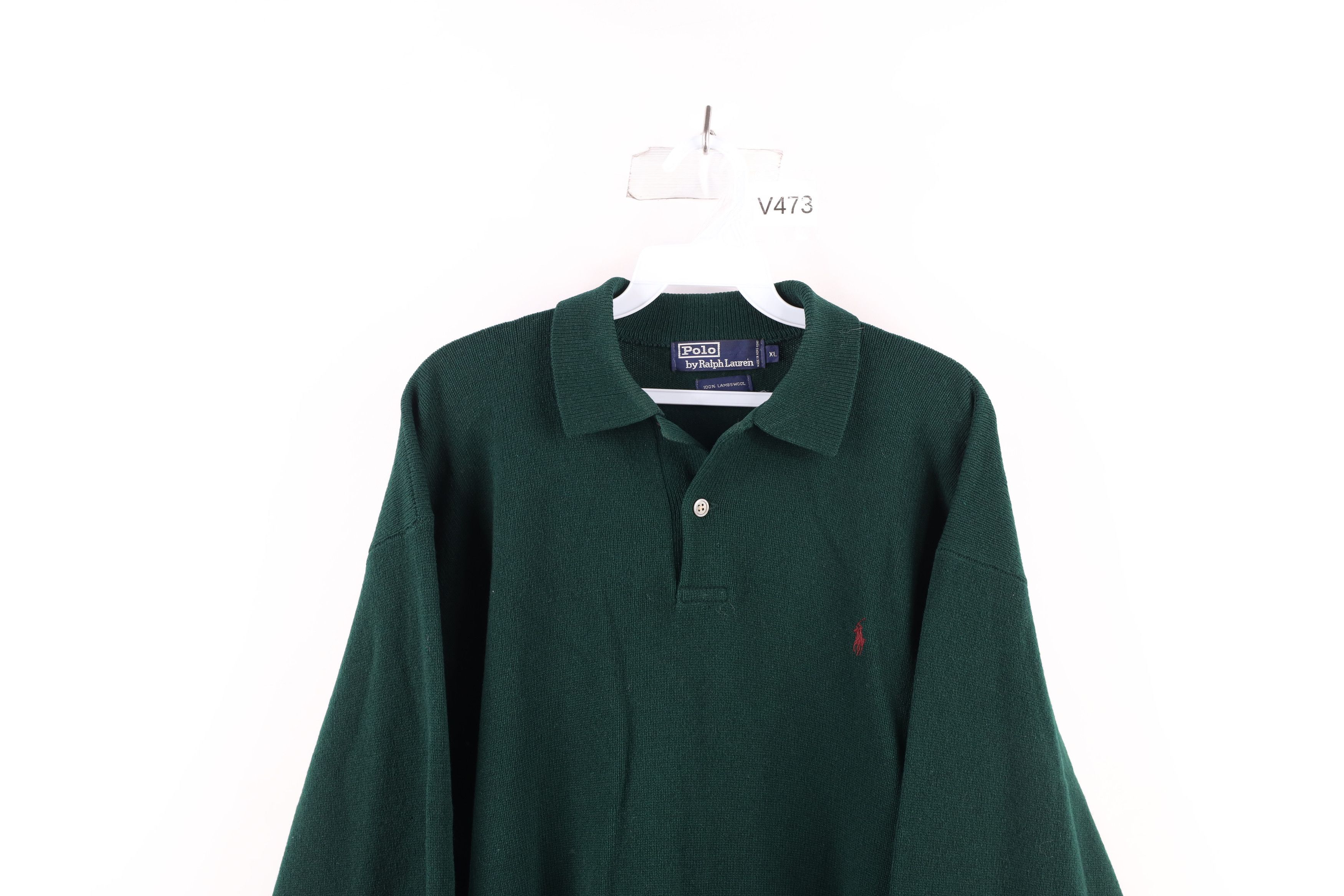 Polo Ralph Lauren Vintage 90s Ralph Lauren Knit Collared Sweater Green Size US XL / EU 56 / 4 - 2 Thumbnail