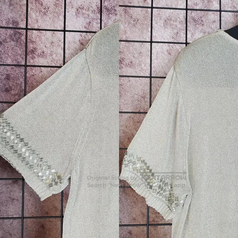 Yves Saint Laurent YSL Summer Light Gray Embroidered Short Sleeve Tee . Size L / US 10 / IT 46 - 4 Thumbnail