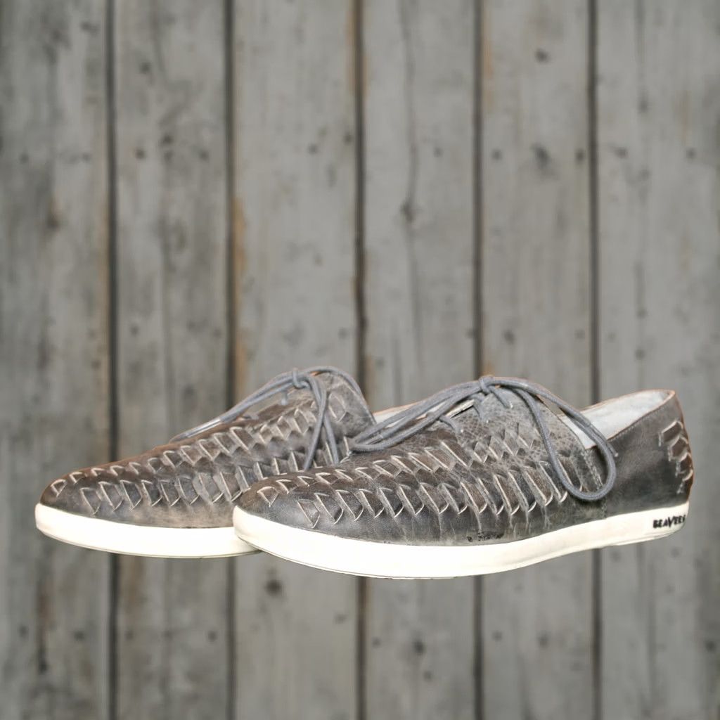 SeaVees SeaVees Huarache Slate Navy Woven Leather Sneakers Women's 8 Gray Leather Sneaker US 8 Size US 8 / IT 38 - 1 Thumbnail