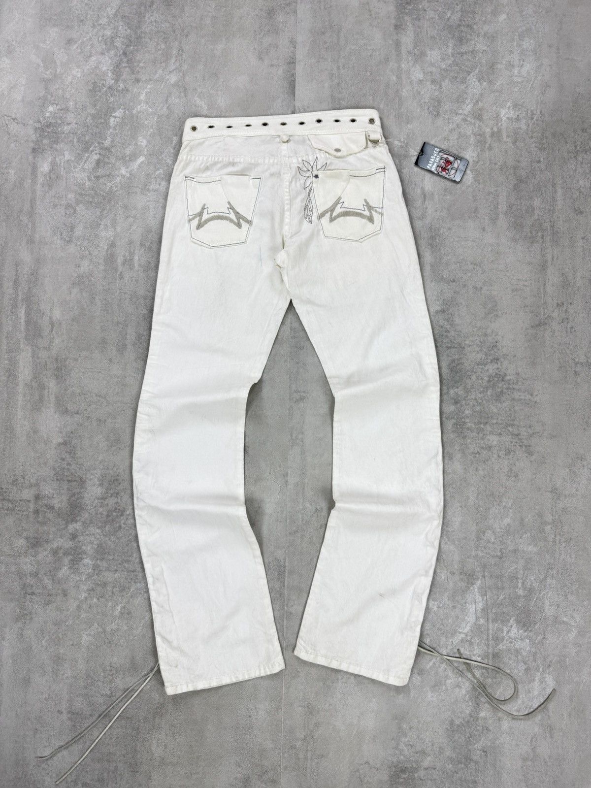 Parasuco PARASUCO Cotton Linen Denim Legend White Pants Avant Size 27" / US 4 / IT 40 - 2 Thumbnail