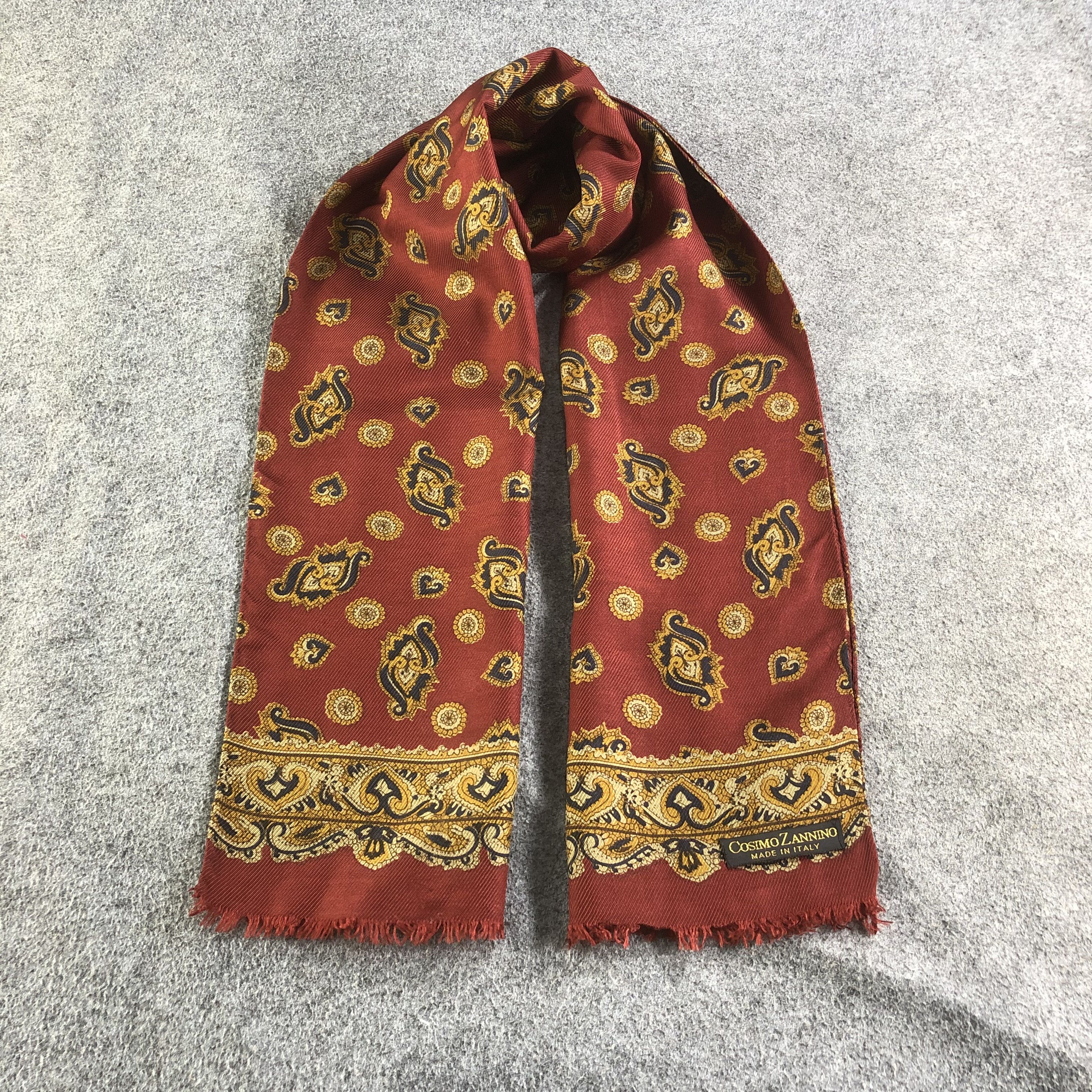 Vintage Cosimo Zannino Silk Wool Scarf Muffler Stole V1828 Size ONE SIZE - 1 Thumbnail