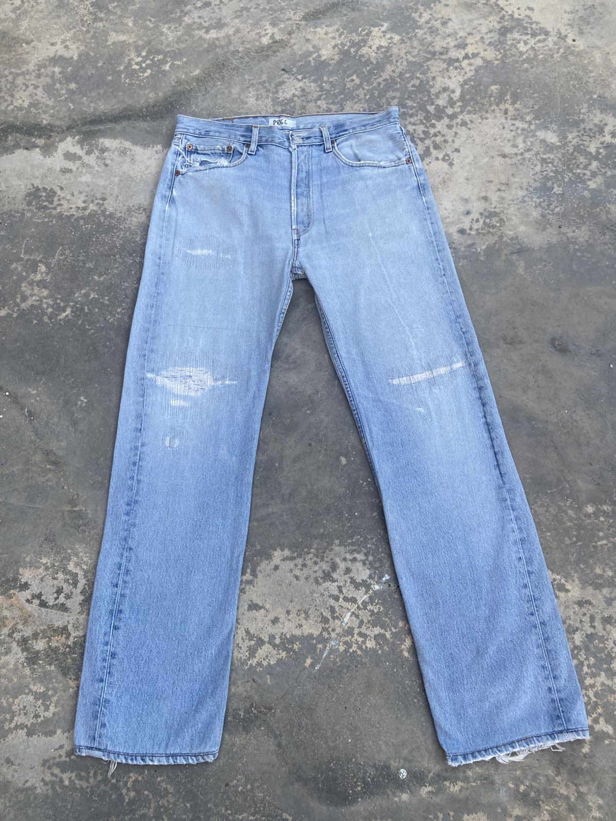Levi's Vintage Levi’s 501 Distressed Denim Pant Size US 34 / EU 50 - 1 Thumbnail