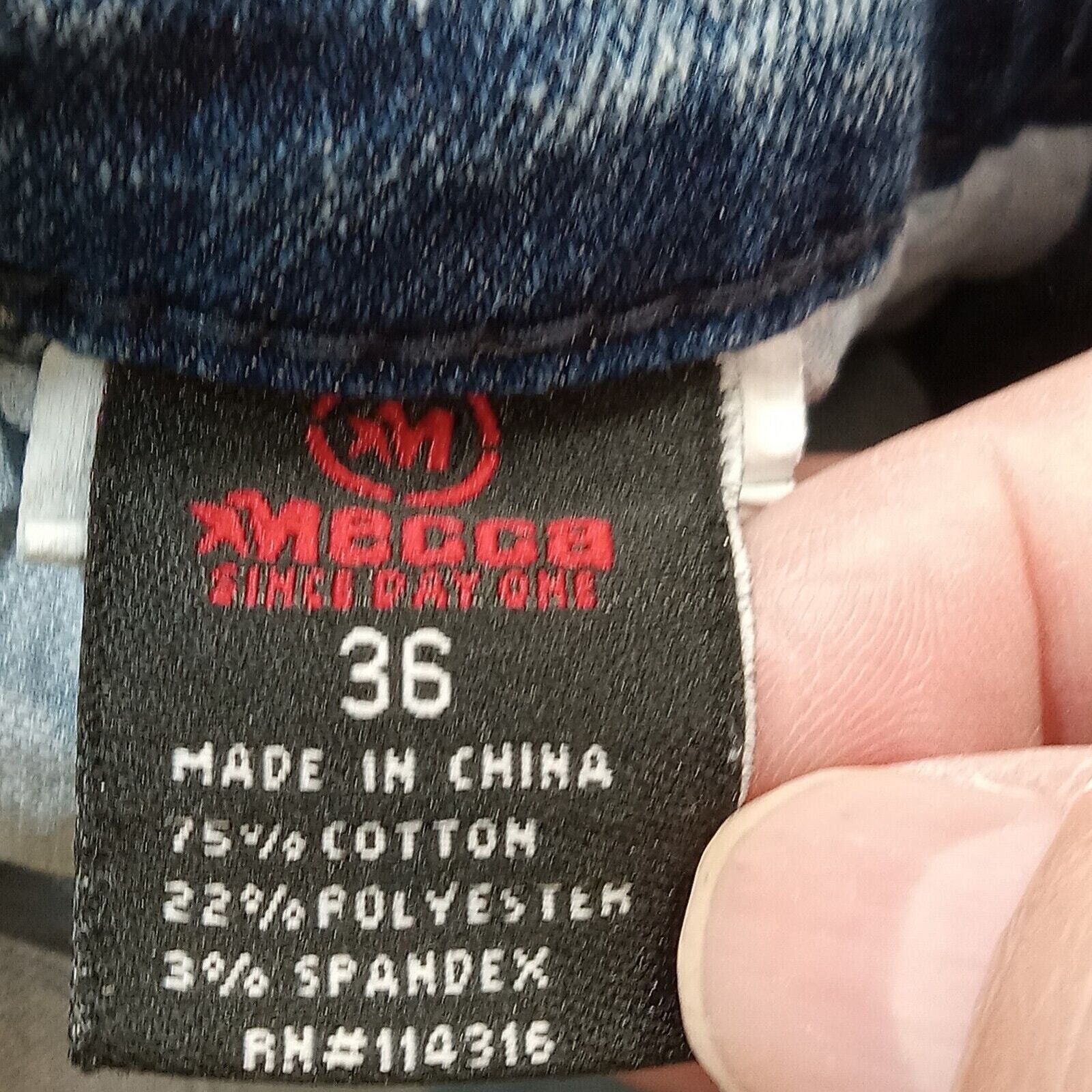 Mecca Mecca Jeans 36 X 30 Men's Stretch Fit Biker Denim Streetwear Size US 36 / EU 52 - 6 Thumbnail