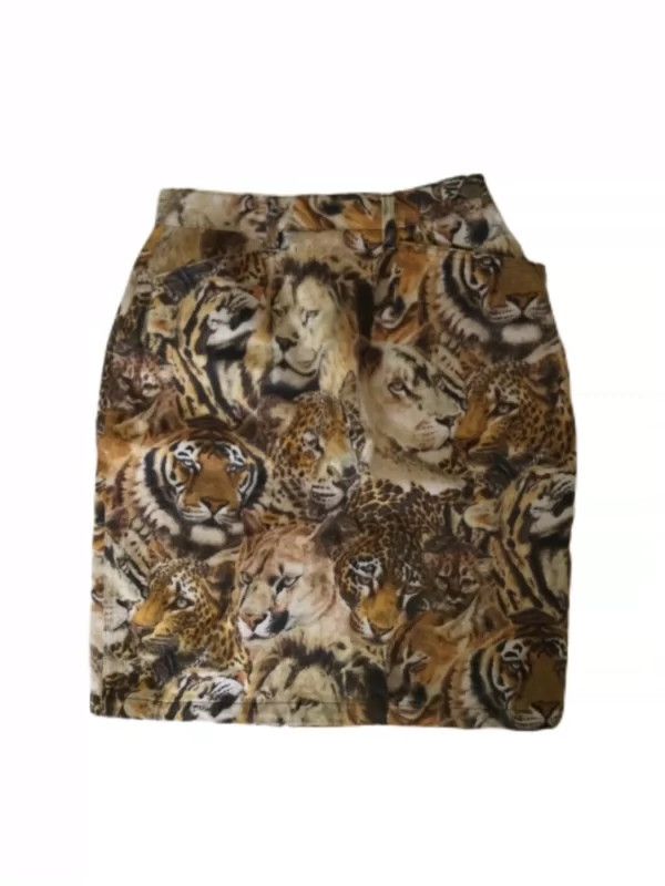 Kenzo KENZO Hokusai 1980s lion tiger denim skirt Size 25" / US 0 / IT 36 - 4 Thumbnail