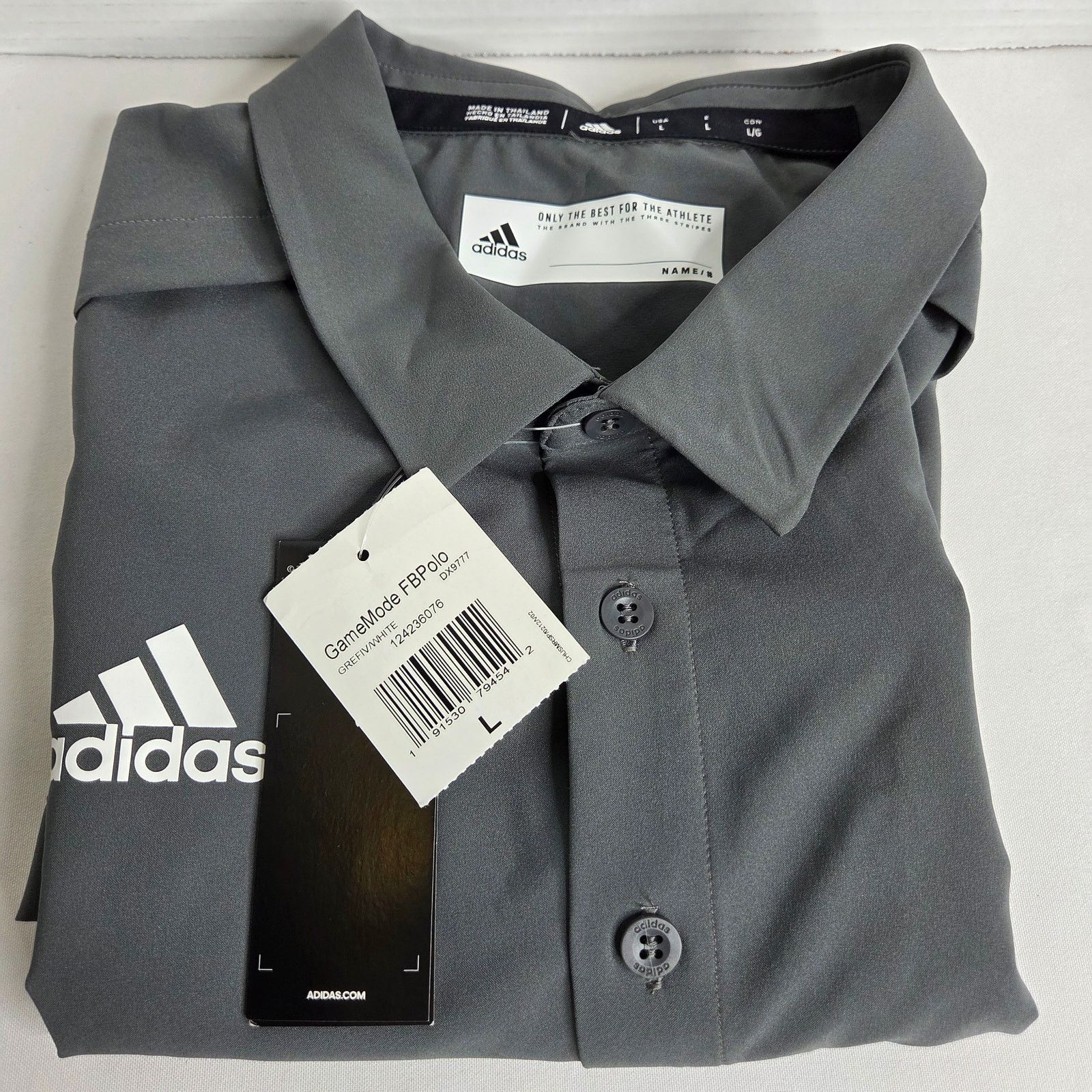 Adidas Men's Addias Gray East Coast Pro Button Down Polo Size US L / EU 52-54 / 3 - 10 Thumbnail