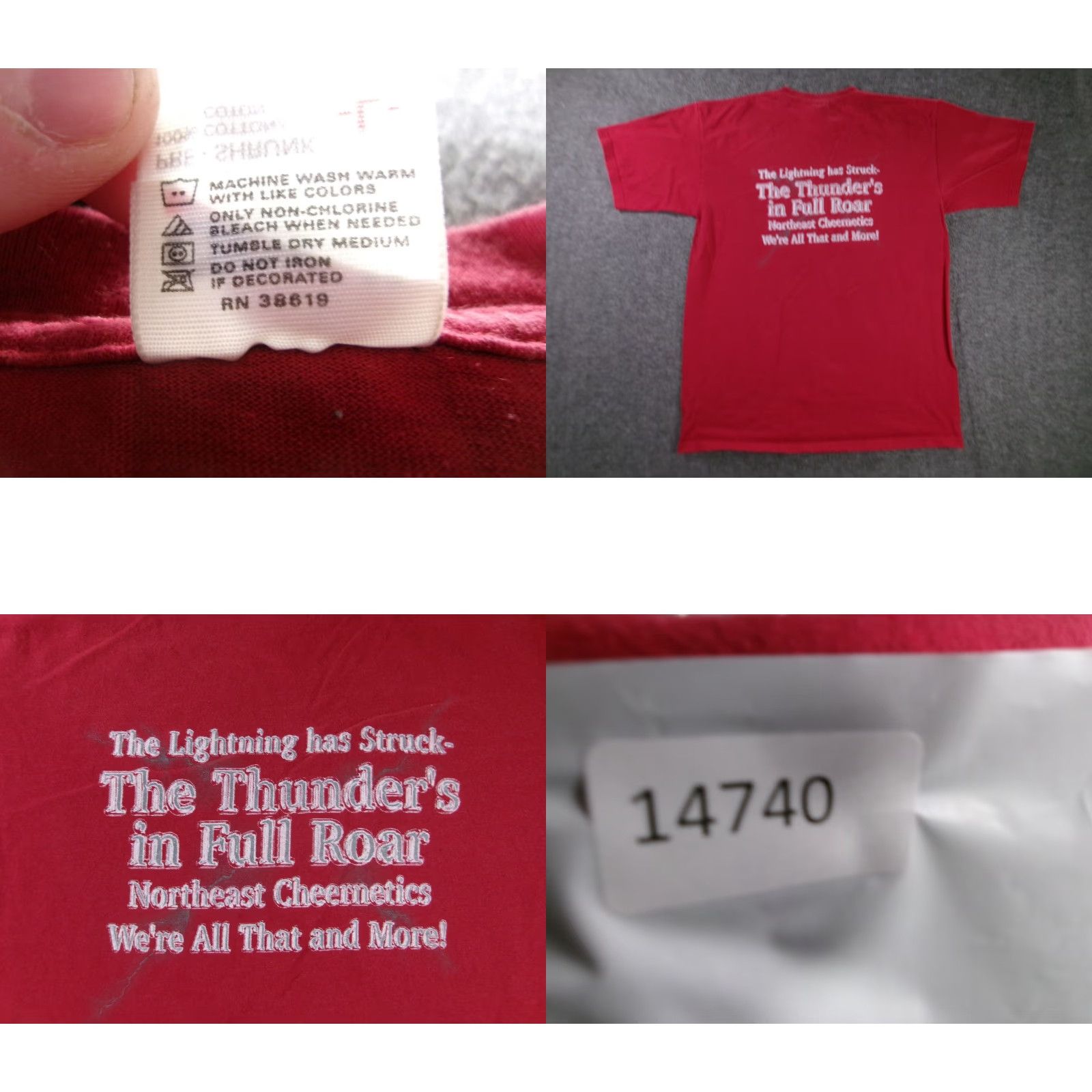 Anvil VINTAGE Northeast Cheernetics Shirt Men Large Red Graphic Short Sleeve Cheer USA Size US L / EU 52-54 / 3 - 8 Thumbnail