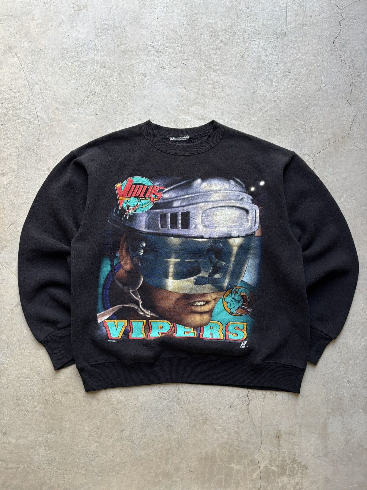 Vintage 90s Detroit Vipers Hockey Crewneck Sweatshirt