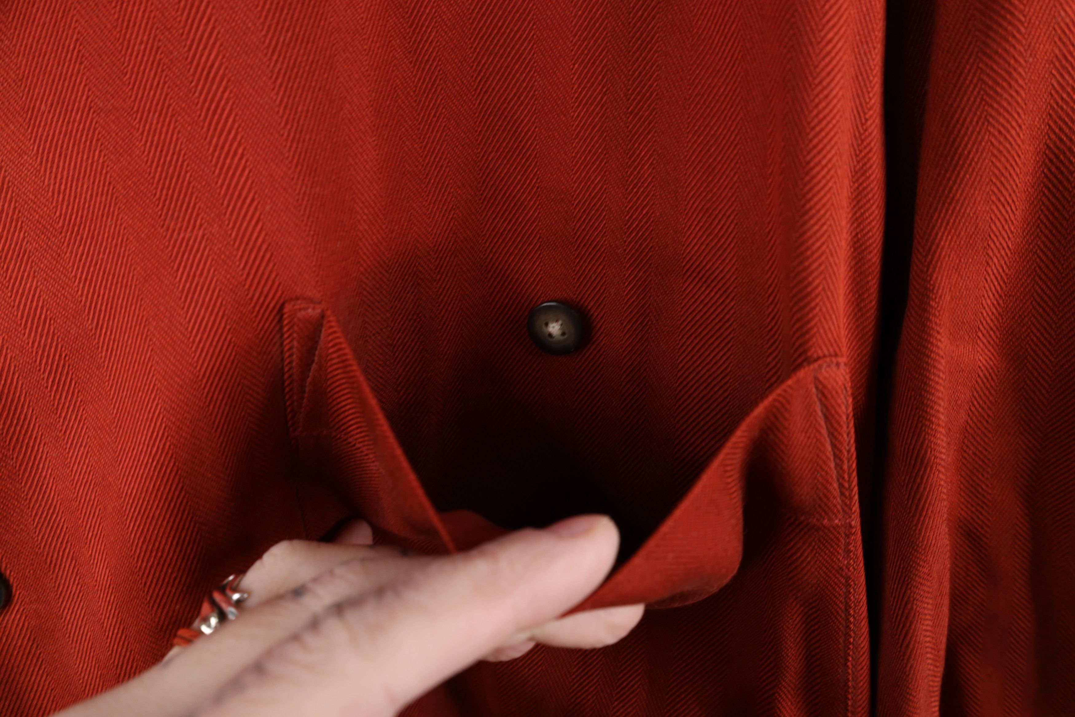 Vintage Vintage 90s Streetwear Collar Herringbone Button Shirt Size US XL / EU 56 / 4 - 5 Thumbnail