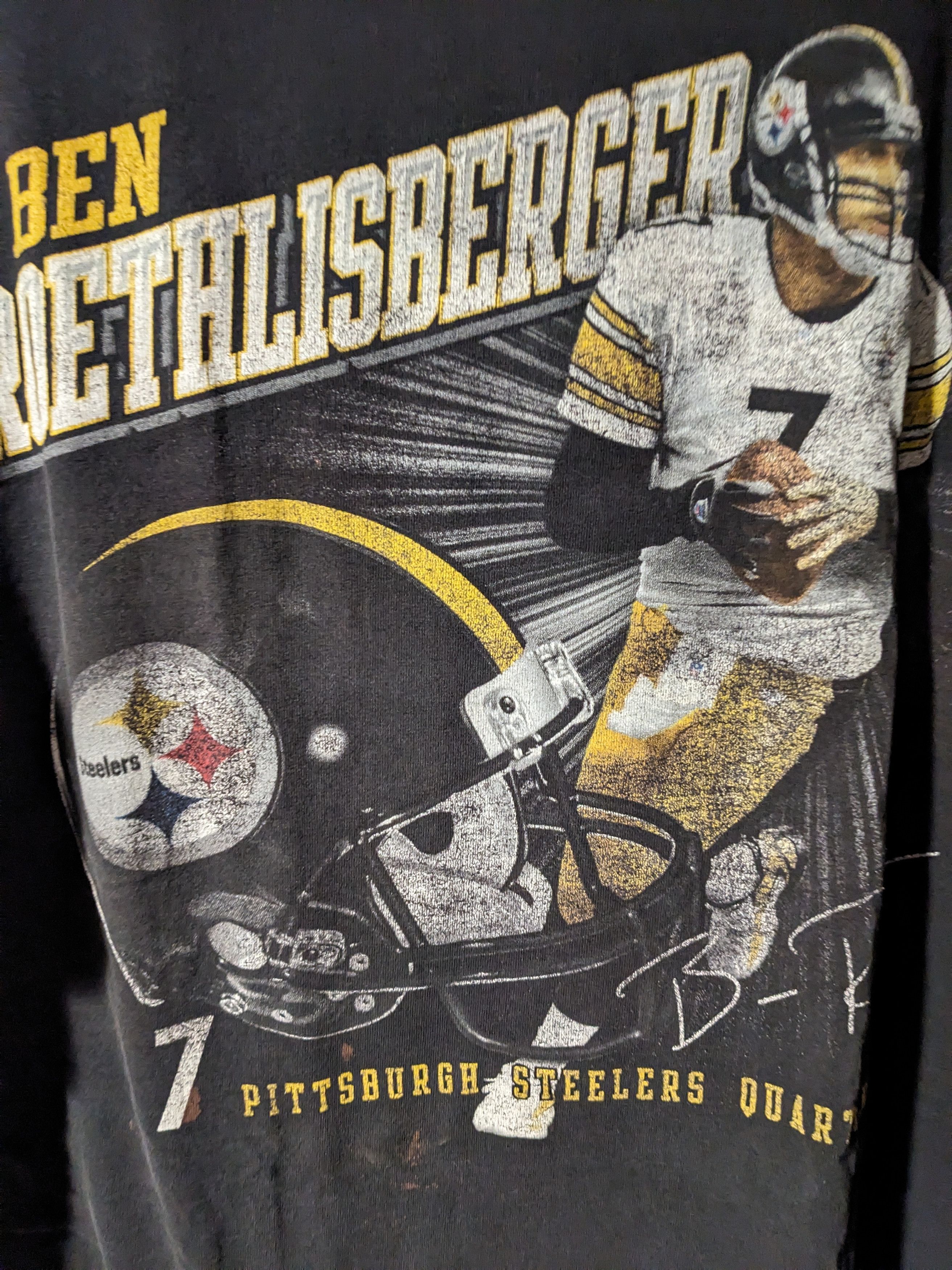 NFL × Vintage Vintage Ben Roethlisberger NFL Football Retro Player T-Shirt Size US XL / EU 56 / 4 - 2 Thumbnail