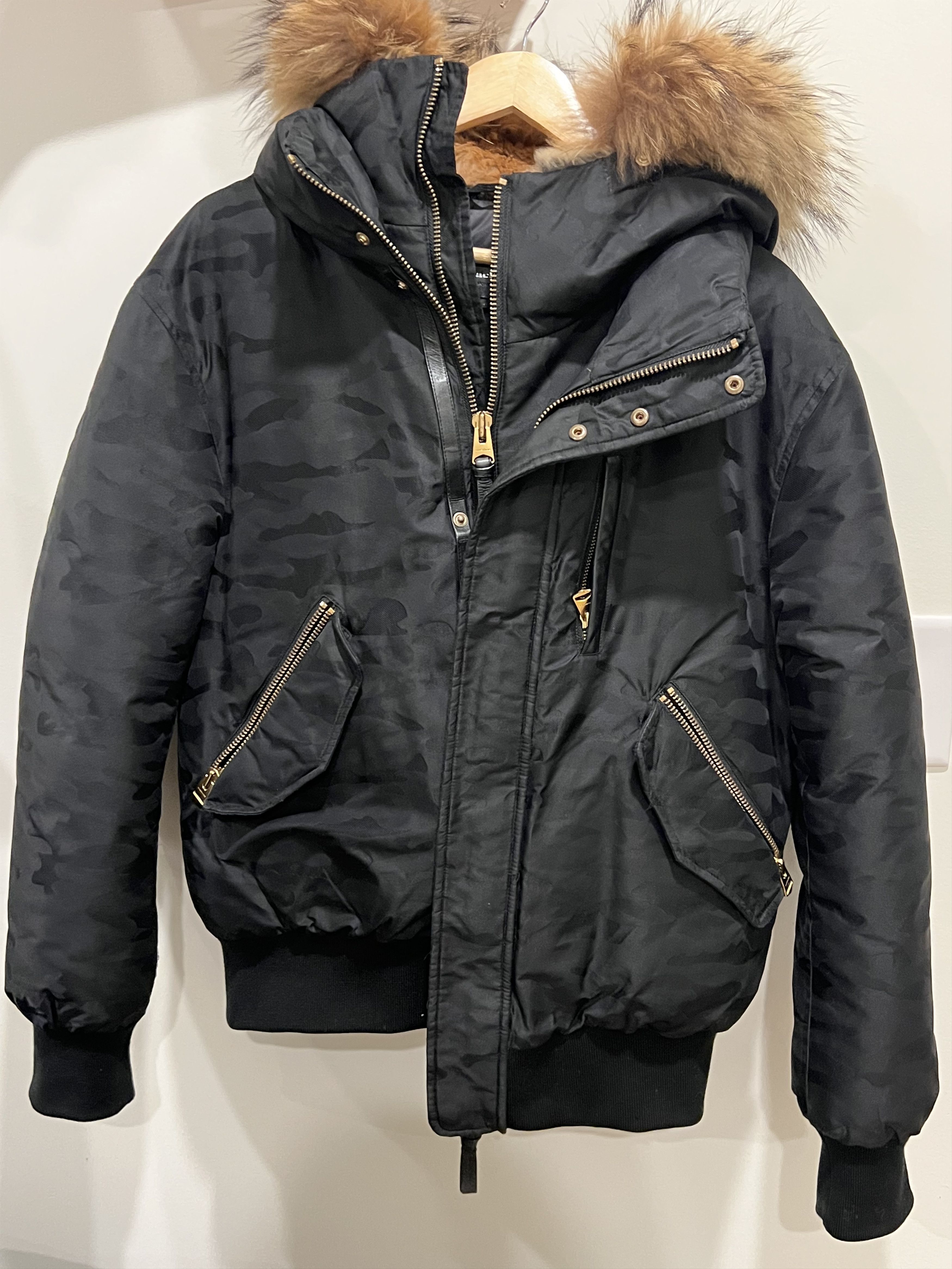 DIXON-JCZ 2-in-1 Camo Down Bomber With Shearling-Lined Hood
