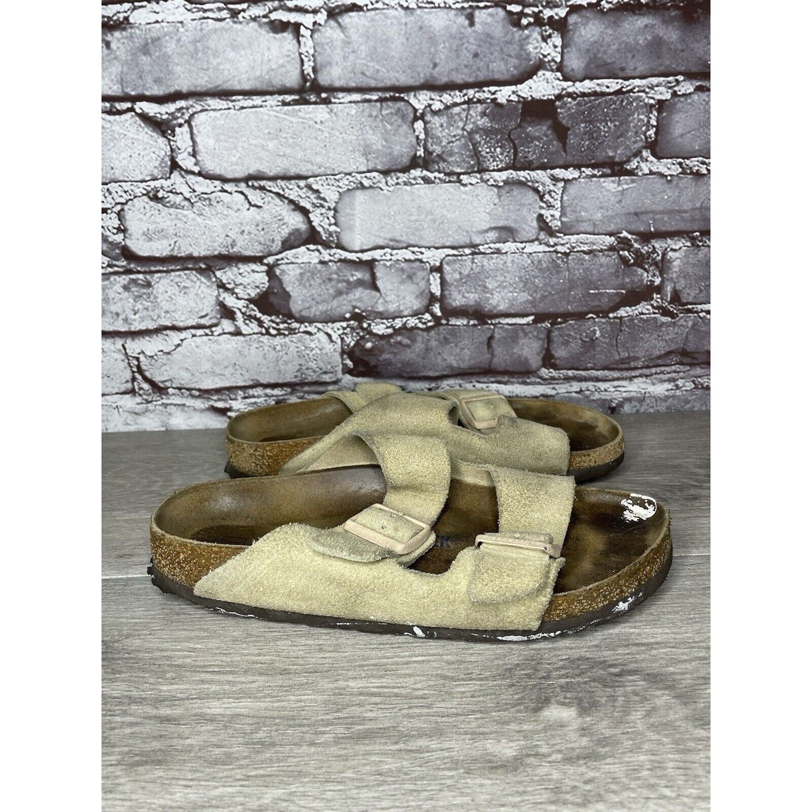 Birkenstock Birkenstock Arizona SOFT FOOTBED Beige Suede Leather Sandals Size US 10 / IT 40 - 3 Thumbnail