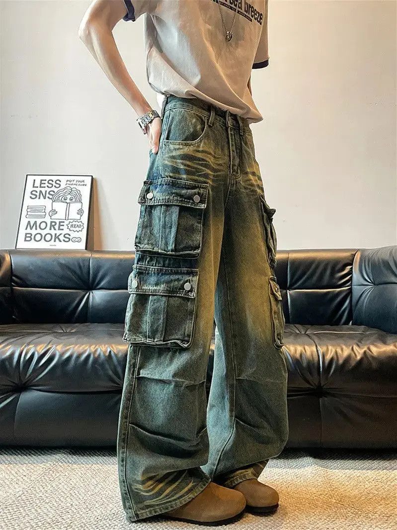 Japanese Brand Loose Hip Hop Wide Leg Pocket Jeans Size US 32 / EU 48 - 4 Thumbnail