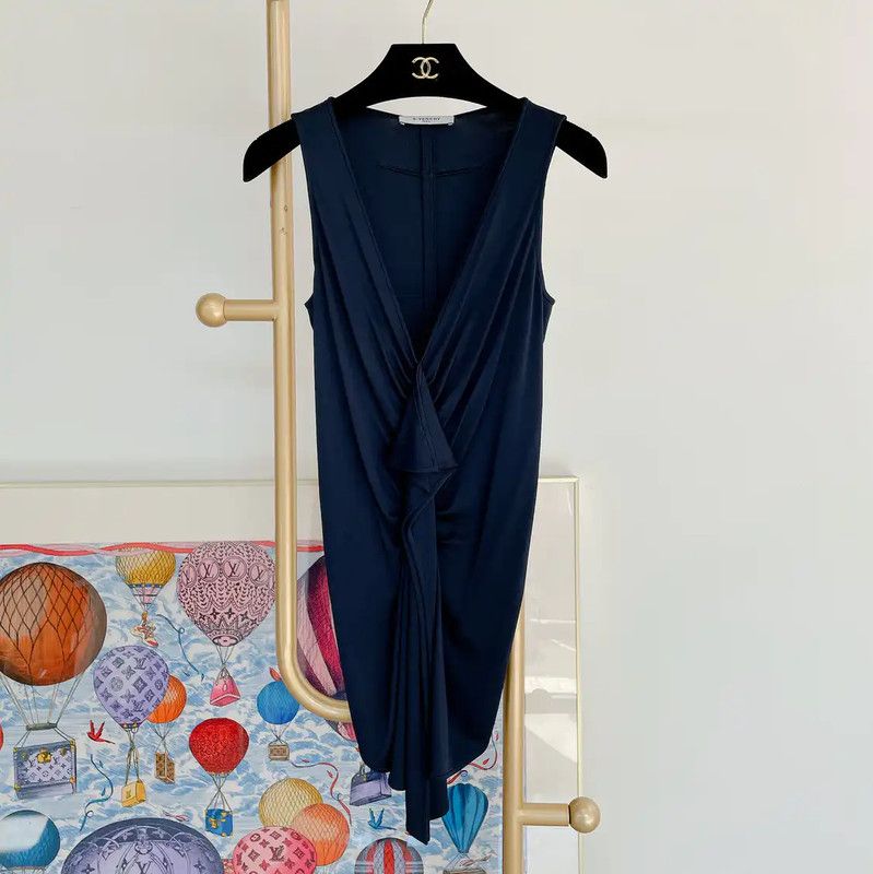 Givenchy Givenchy Sleeveless Blue Midi Dress for Women 0089 Size XS / US 0-2 / IT 36-38 - 1 Thumbnail