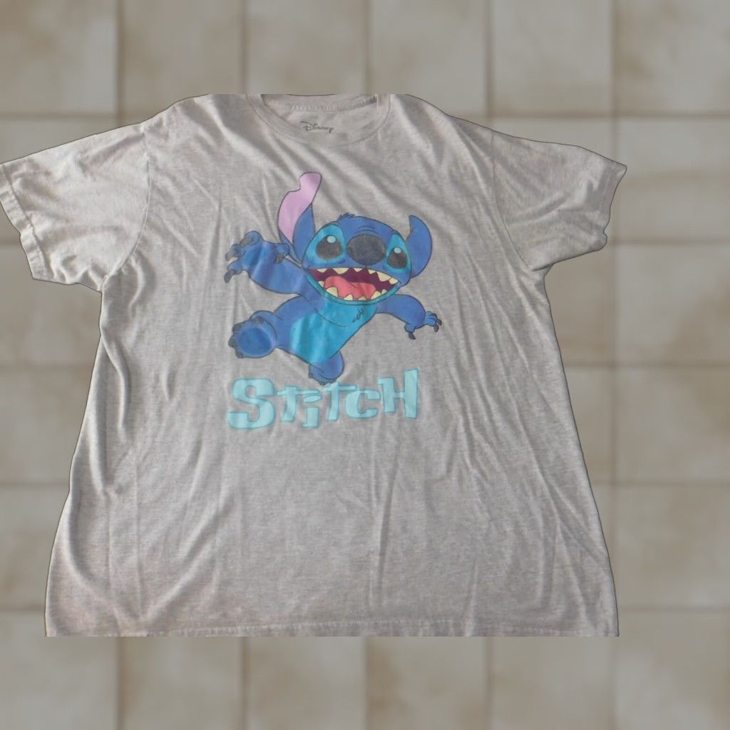Disney Disney Lilo & Stitch Shirt Mens Large Gray Crew Neck Short Sleeve Cotton Knit Logo T-Shirt Classic Graphic Decades Vintage: No Womens/Mens Size US L / EU 52-54 / 3 - 1 Thumbnail