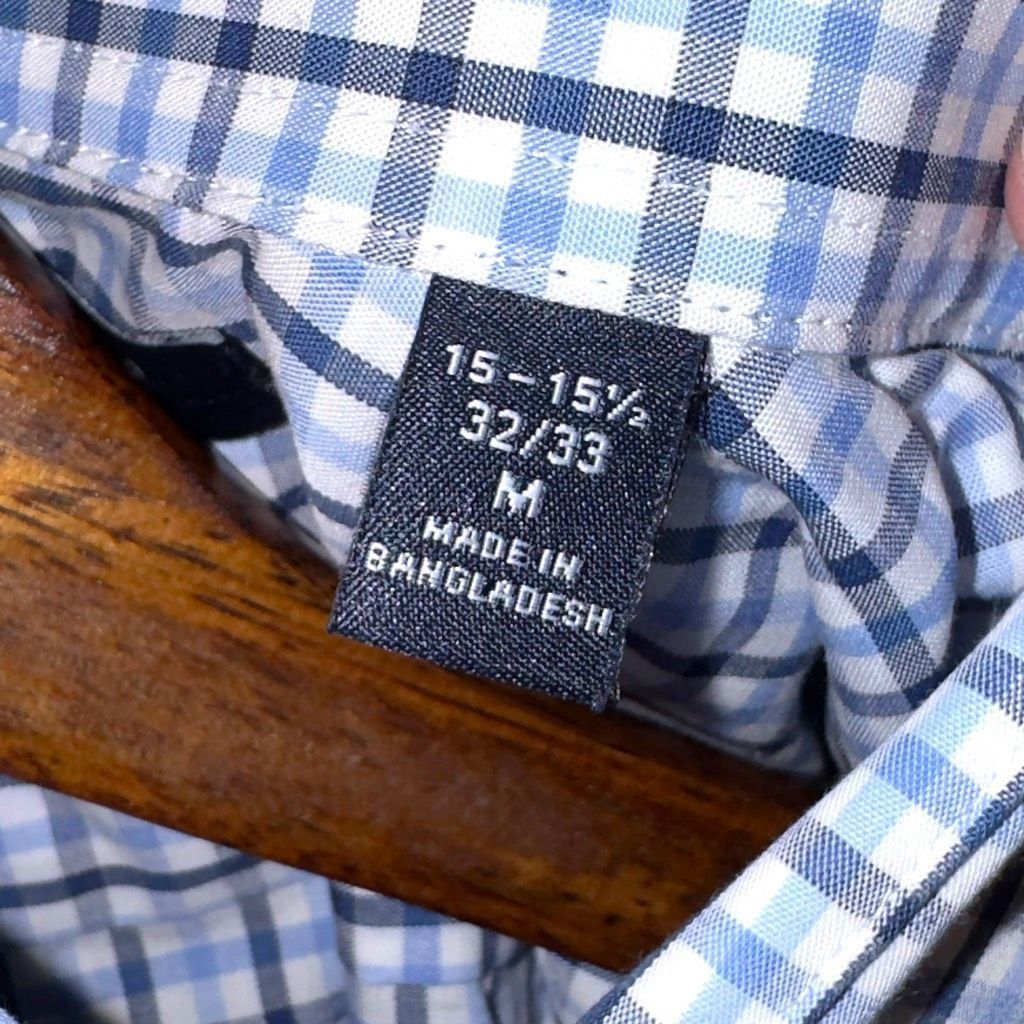 Tommy Hilfiger NWT Tommy Hilfiger Blue Plaid Semi Spread Dress Shirt M 15.5 32/33 Size US M / EU 48-50 / 2 - 3 Thumbnail