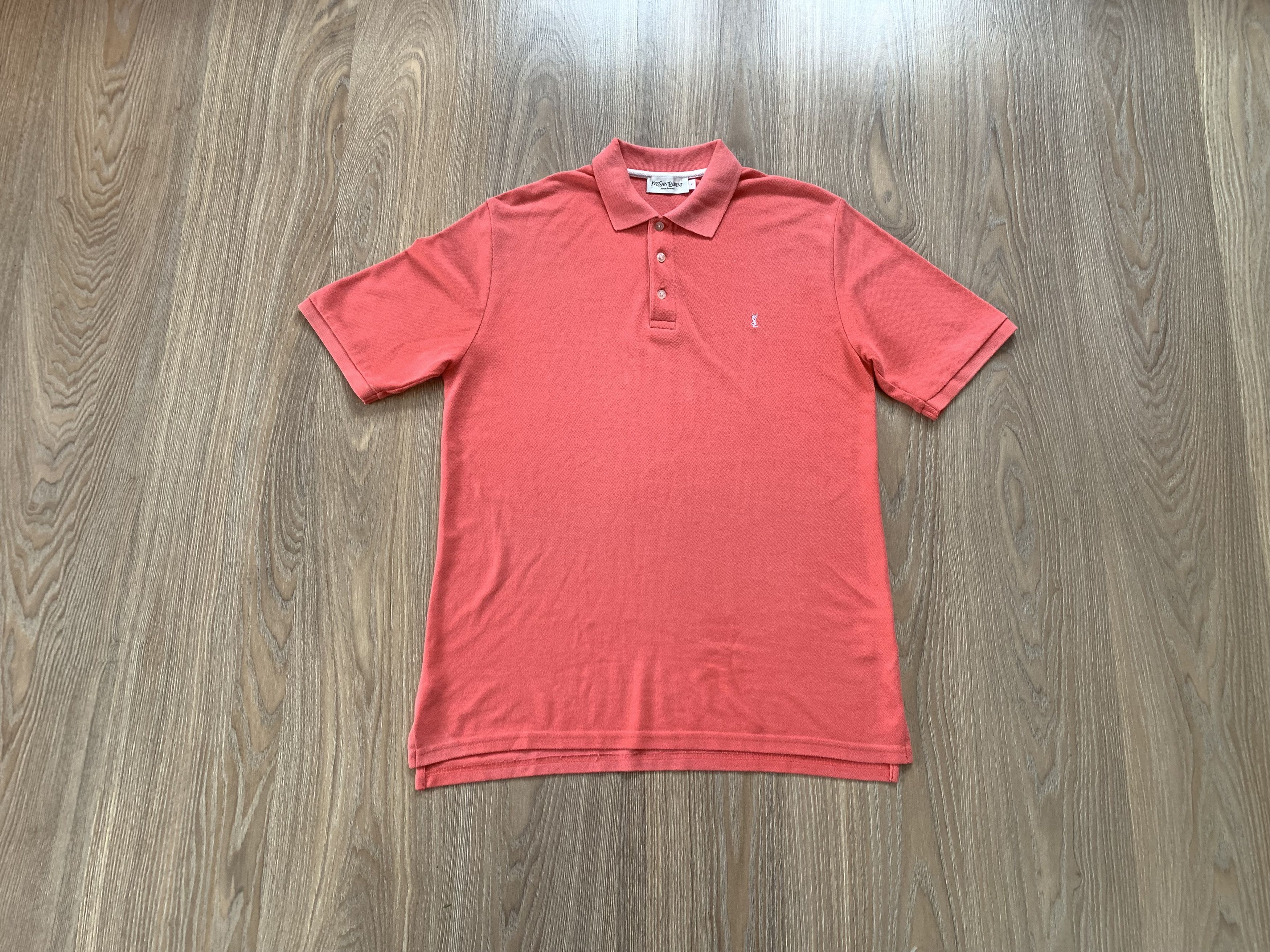 Yves Saint Laurent Vintage Yves Saint Laurent Pink Coral Polo T Shirt Size US L / EU 52-54 / 3 - 1 Thumbnail
