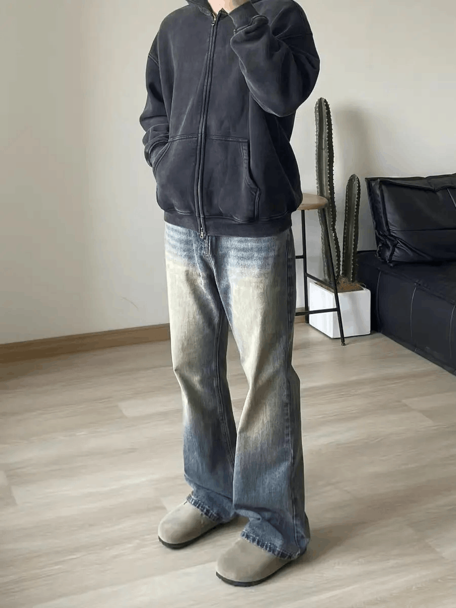 Japanese Brand × Vintage Vintage street washed and faded casual micro flare jeans Size US 36 / EU 52 - 1 Thumbnail