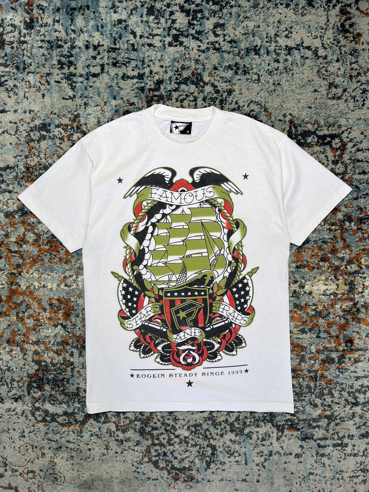 Famous Stars And Straps × Vintage Vintage 00s Famous Stars and straps tattoo style tee Size US M / EU 48-50 / 2 - 1 Thumbnail