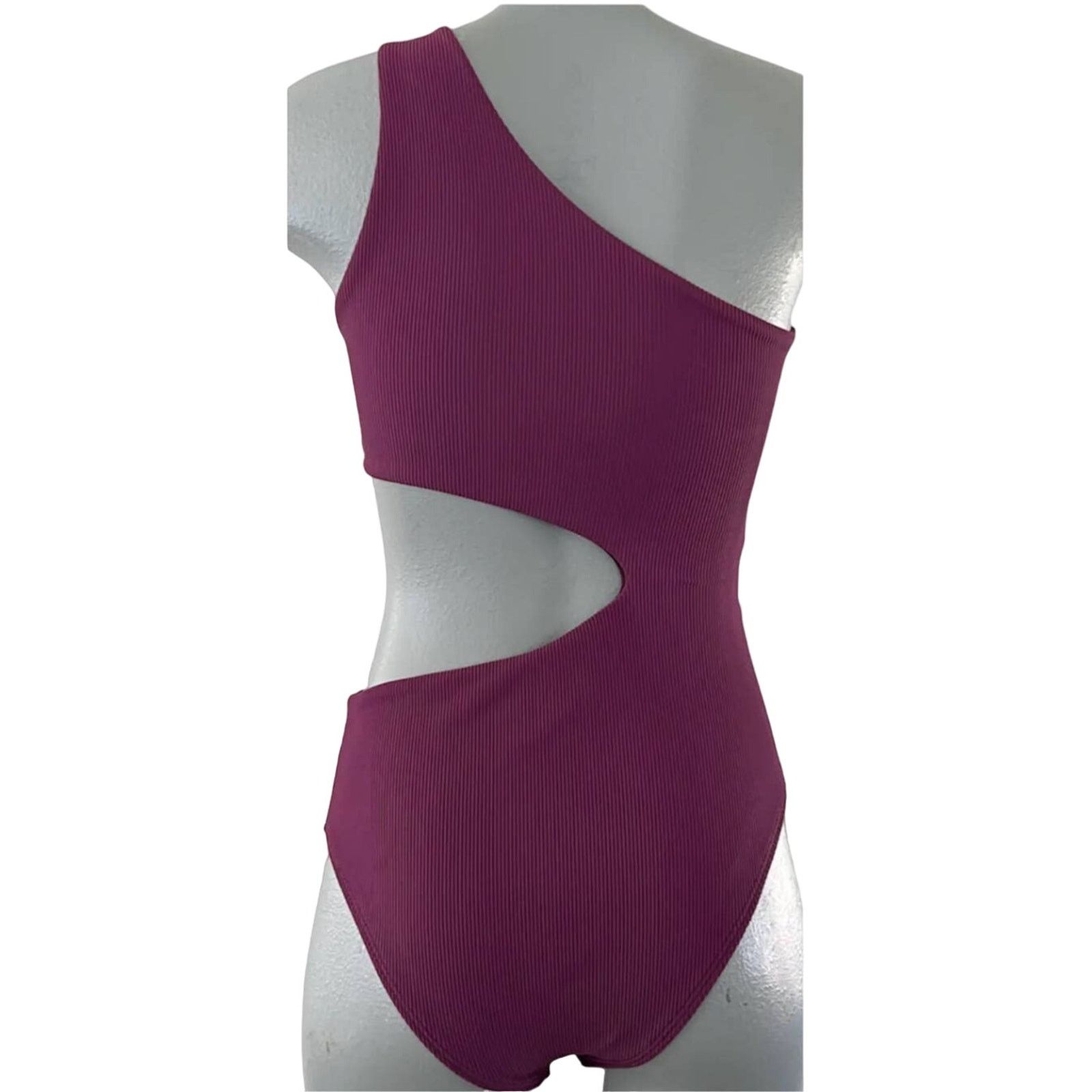 Beach Riot × Free People New Ribbed Celine One Piece Swimsuit $148 XS Purple Size XS / US 0-2 / IT 36-38 - 4 Thumbnail