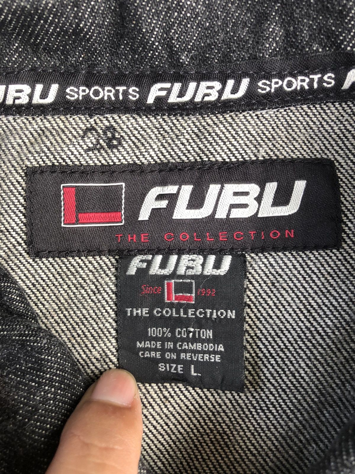 Fubu Y2k Fubu Denim Jacket Embroidered Jeans Size US L / EU 52-54 / 3 - 19 Thumbnail