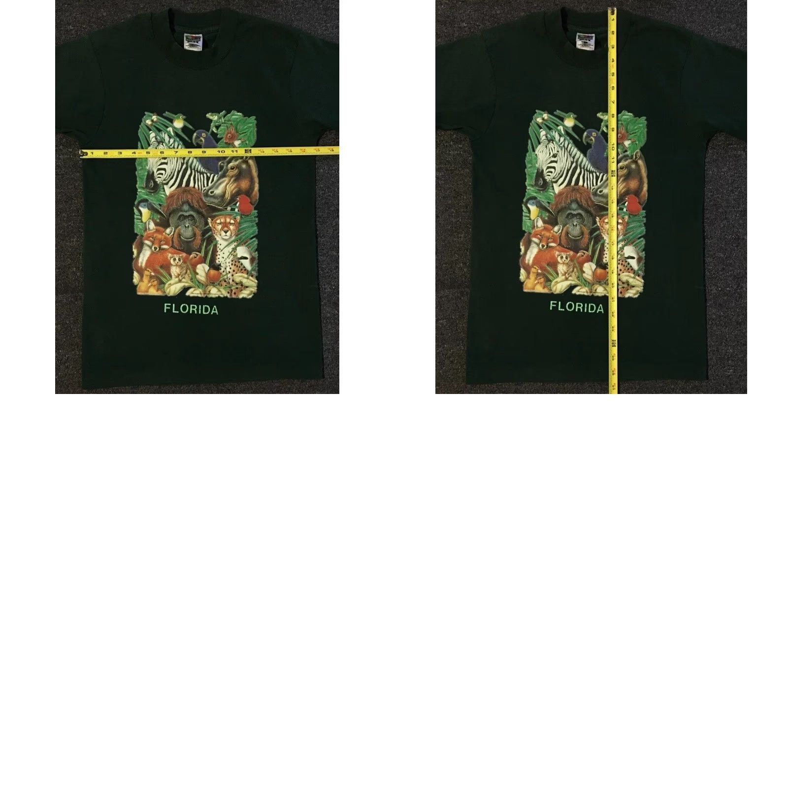 Vintage VINTAGE Florida Shirt S Short Sleeve Green 90s 80s Animal Art Zebra Beach Grunge Single Stitch Mens T-Shirt Size US S / EU 44-46 / 1 - 9 Thumbnail