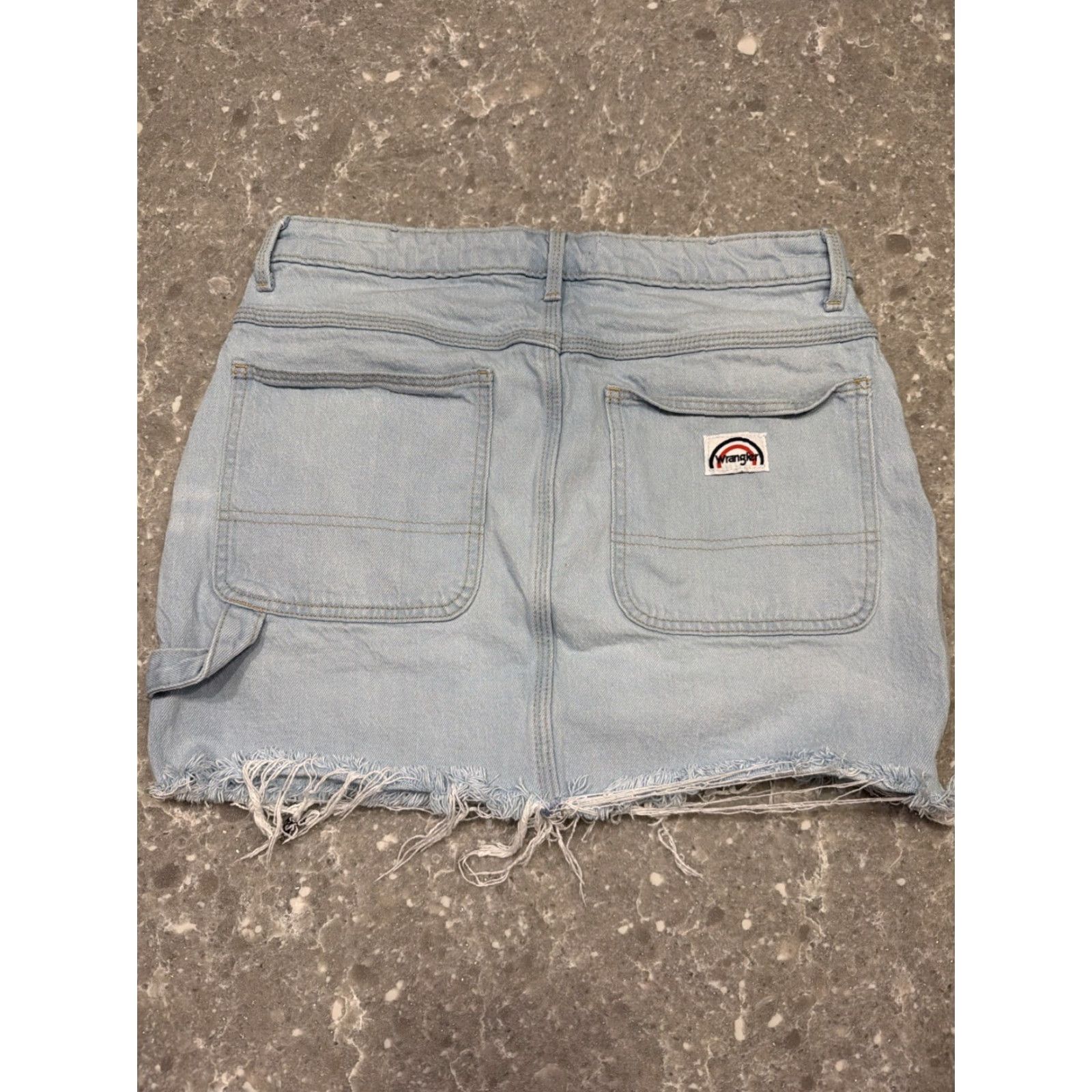 Wrangler Wrangler Skirt 8 Denim Light Blue Cotton Raw Hem Mini Short Woman Regular Size 8 Wrangler Logo Fringe Zip Casual Size 30" / US 8 / IT 44 - 6 Thumbnail
