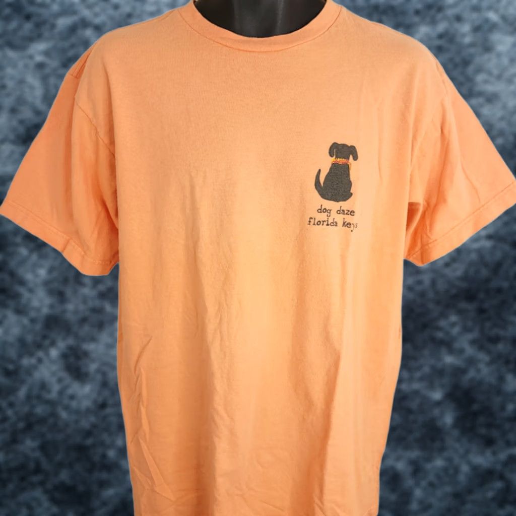 Vintage VINTAGE Gravity Tropical Dog T Shirt Mens Large 90s Florida Keys Palm Tree Orange Cotton Crew Neck Short Sleeve Dog Daze Womens Mens Boys Girls Size US L / EU 52-54 / 3 - 1 Thumbnail
