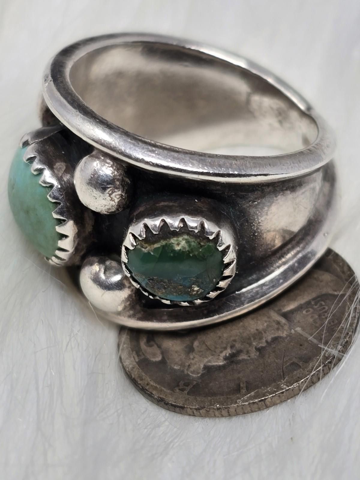 Other Vintage Turquoise 3-Stone Ring Sz 6.75 Southwestern Size ONE SIZE - 9 Thumbnail