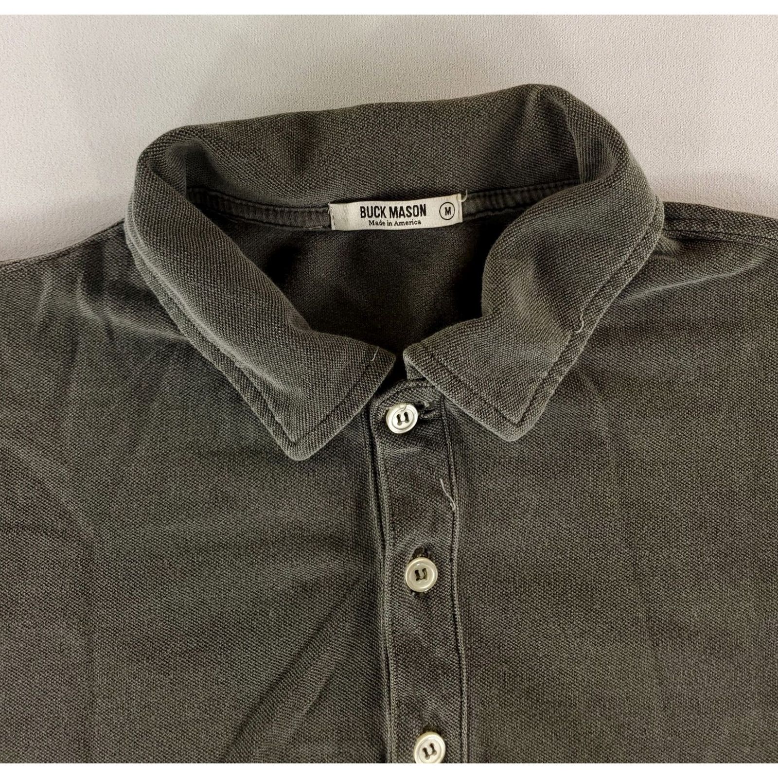 Buck Mason Buck Mason Polo Shirt Pique Short Sleeve Made USA Gray Mens M Size US M / EU 48-50 / 2 - 2 Thumbnail