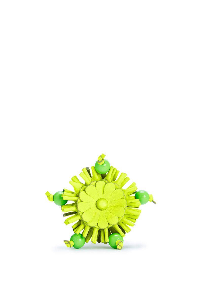 Loewe o1in1g0526 Size: OS / Stud Flower in Classic Calfskin Green Size ONE SIZE - 1 Thumbnail