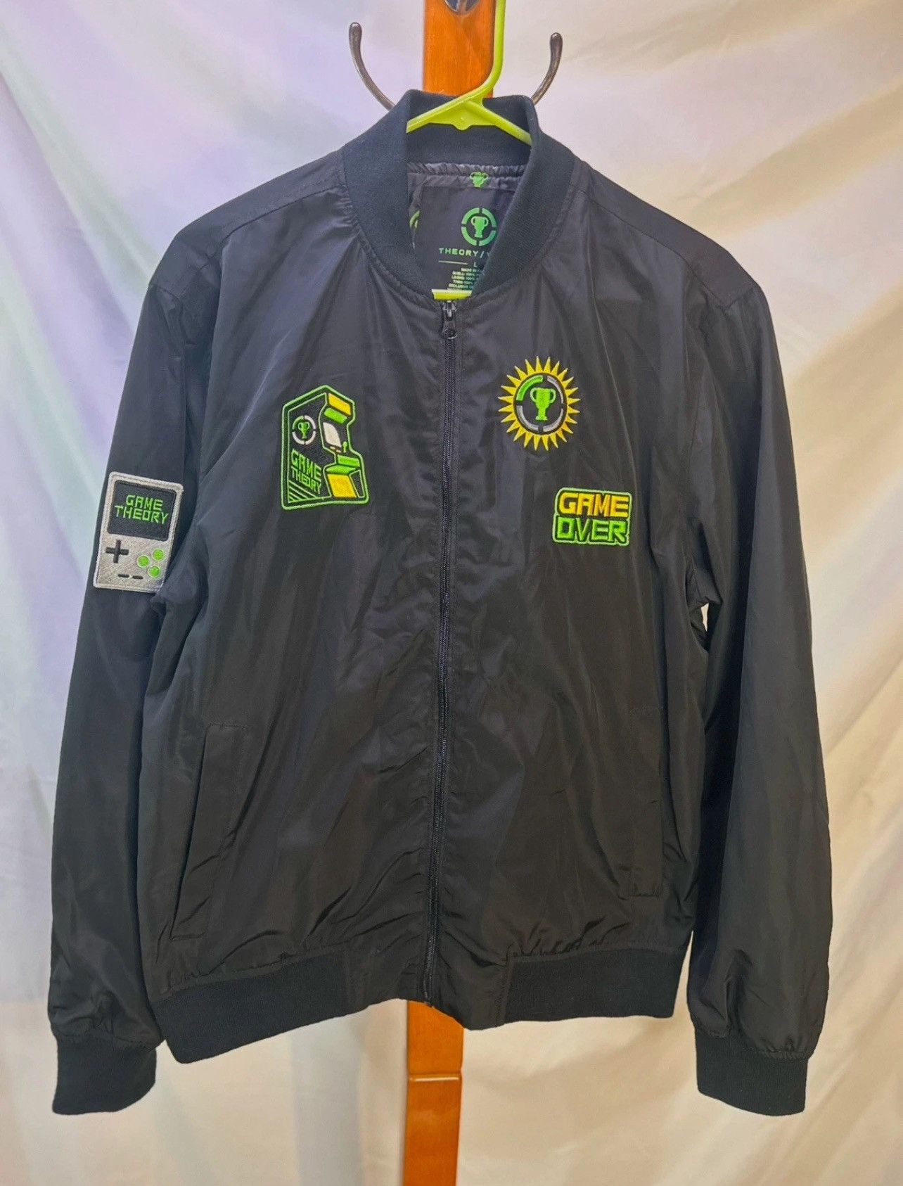 Other Game Theory RARE Black Bomber Jacket Retro Patches Sz L Size US L / EU 52-54 / 3 - 1 Thumbnail