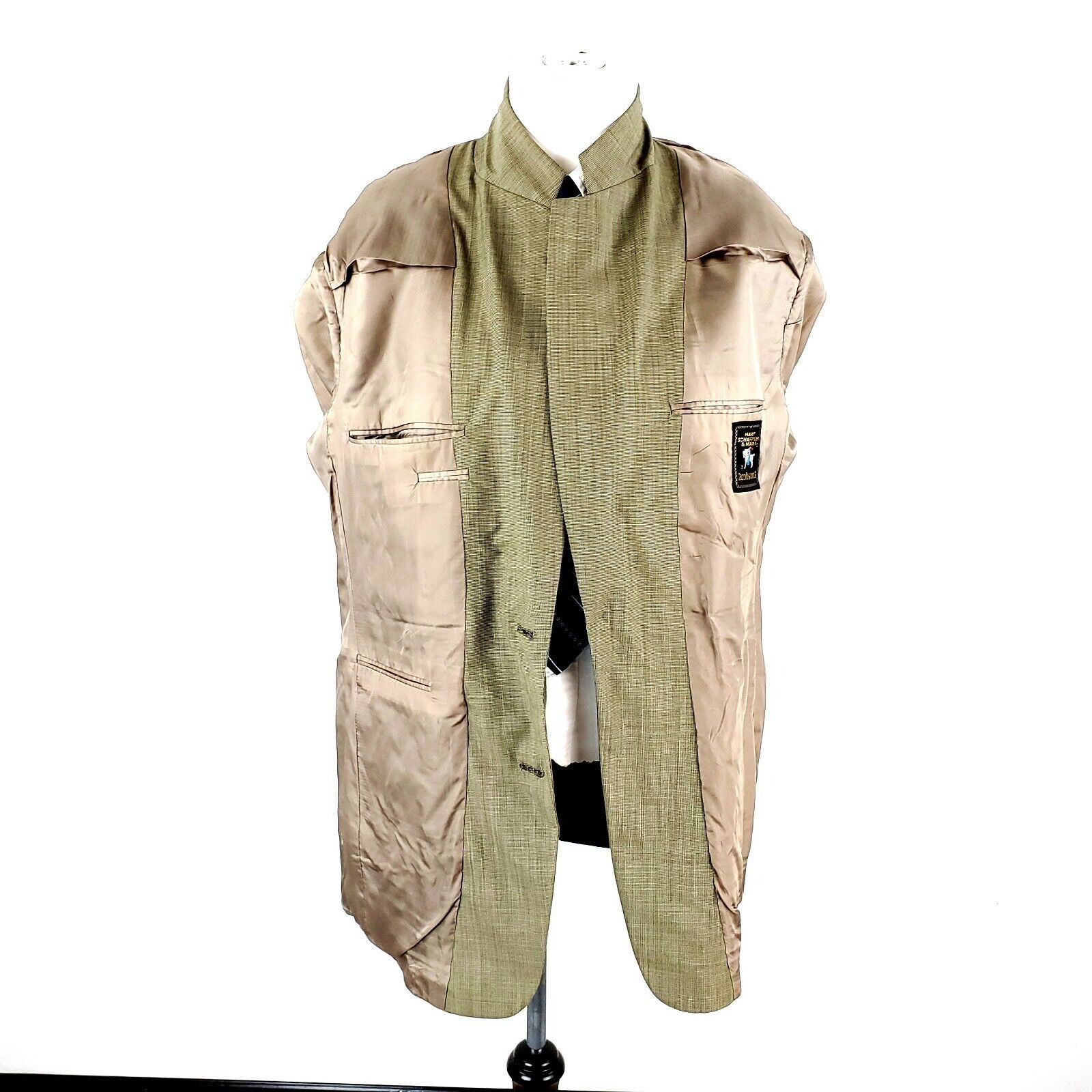 Hart Schaffner Marx Hart Schaffner Marx Wool 2 Button Blazer 42L Tan Nailshead S Size 42L - 10 Thumbnail