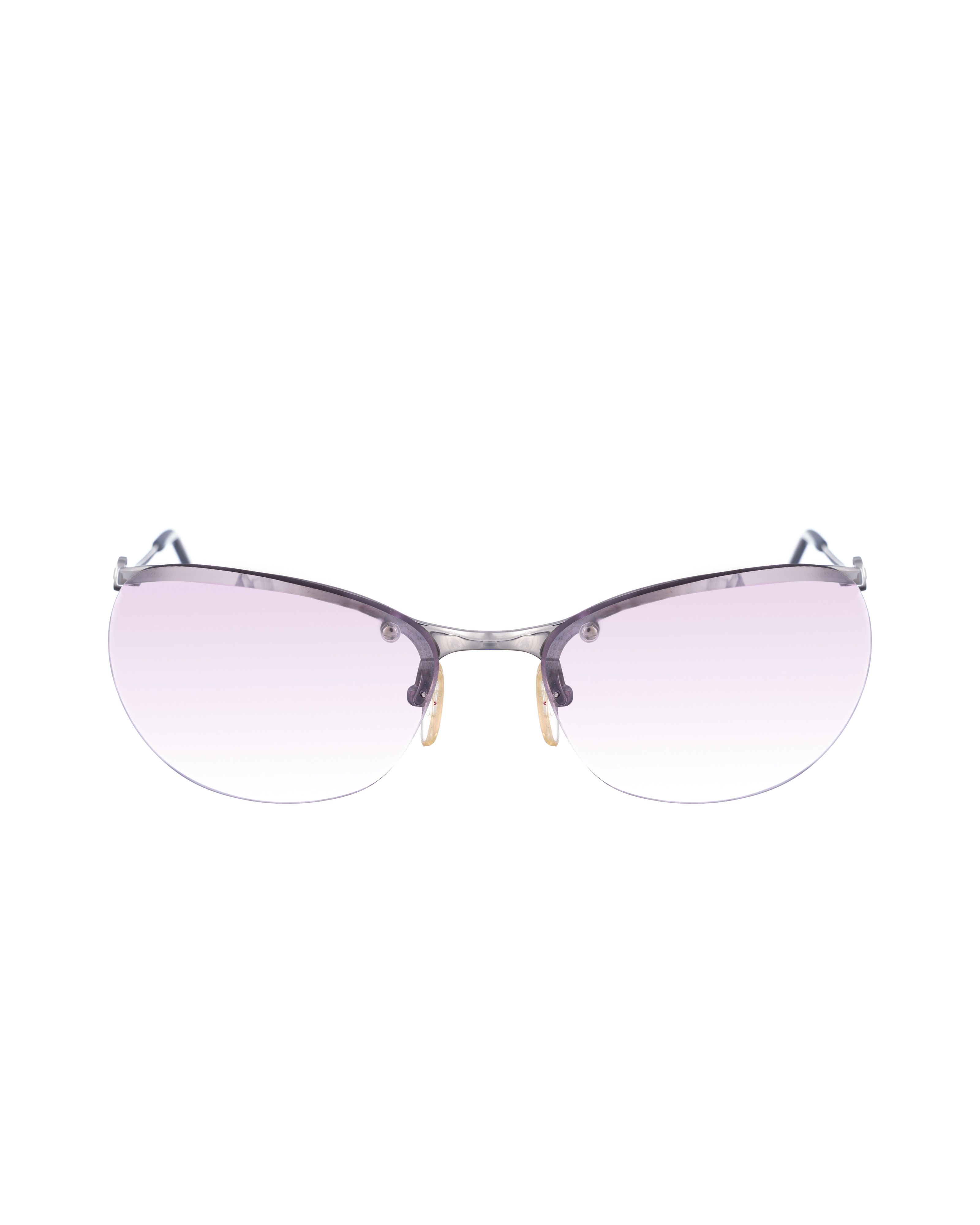Pierre Cardin Pierre Cardin 00s Violet Silver Rimless Sunglasses Size ONE SIZE - 2 Thumbnail