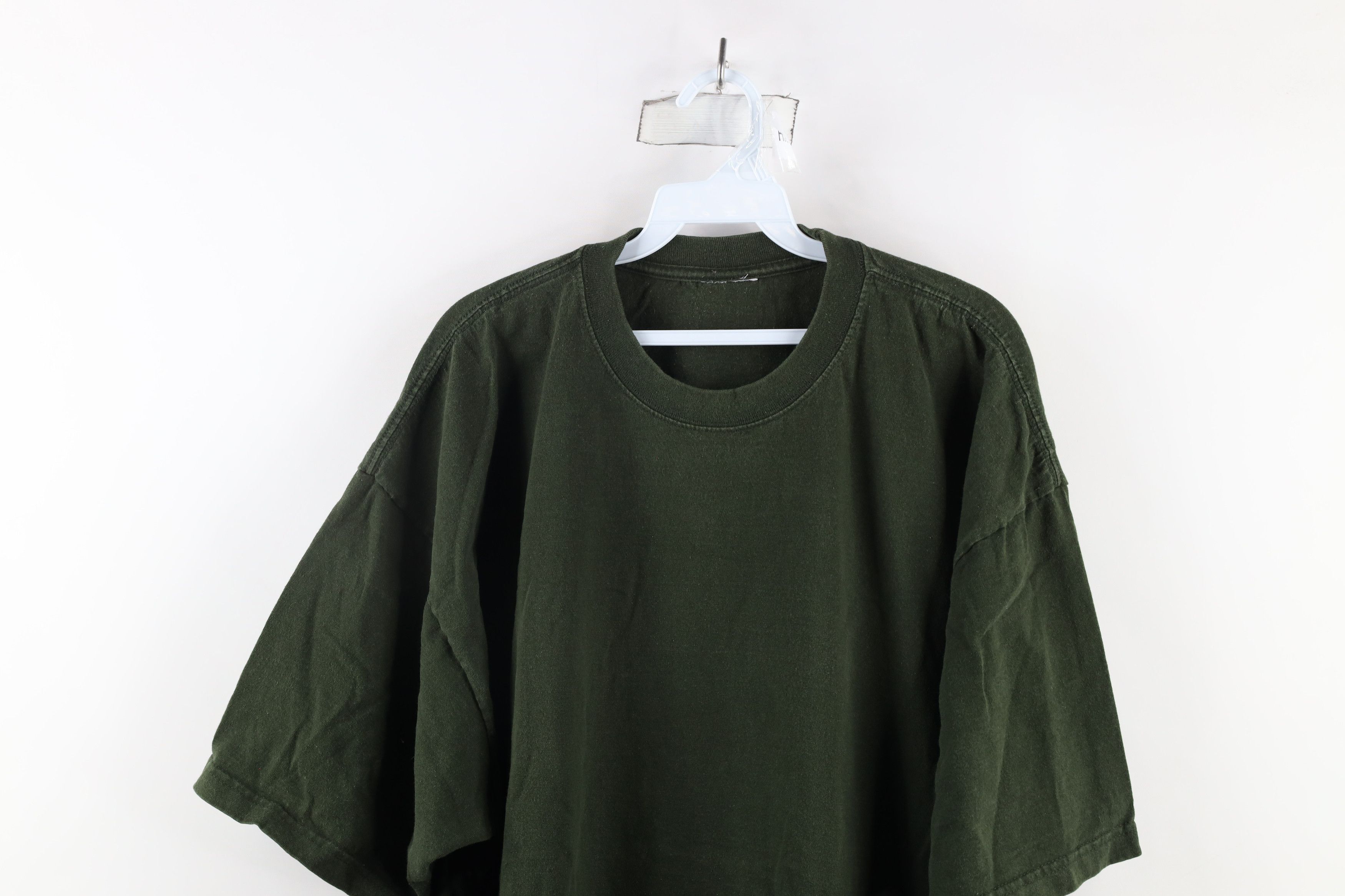 Vintage Vintage 90s Streetwear Heavyweight T-Shirt Green Cotton Size US XXL / EU 58 / 5 - 2 Thumbnail