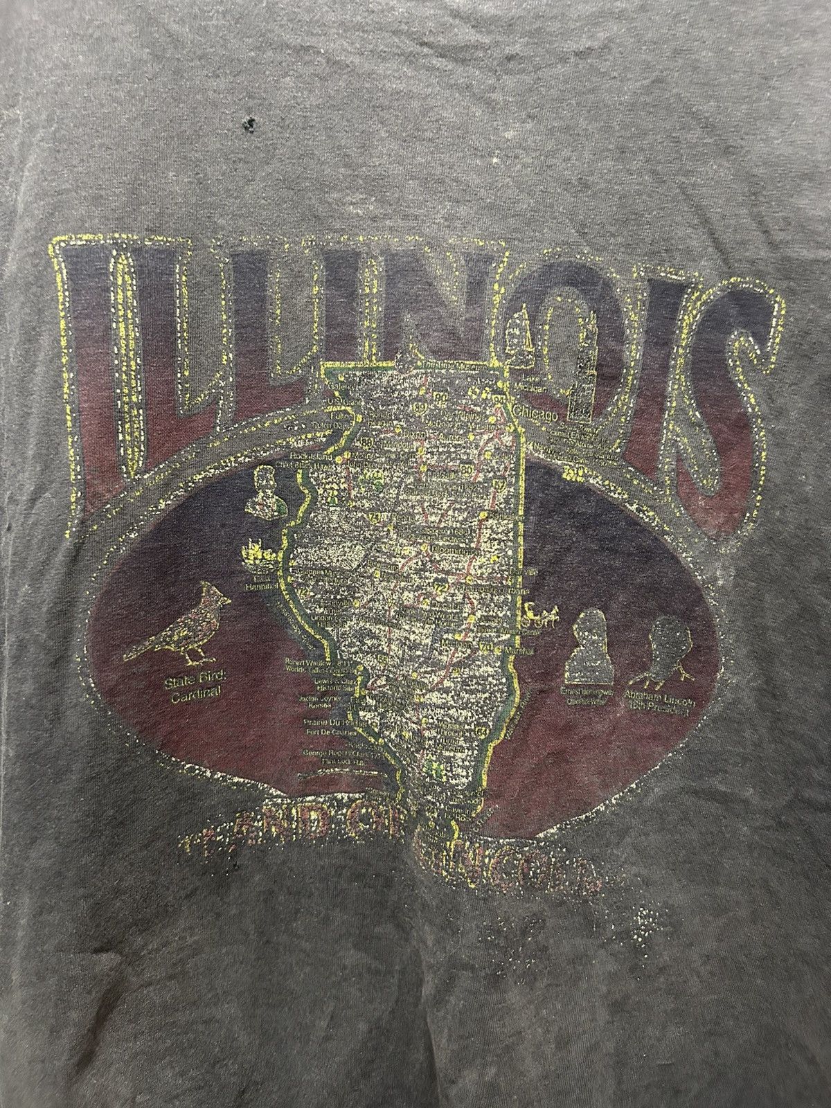 Vintage Vintage Illinois Graphic Tee Size US XL / EU 56 / 4 - 3 Thumbnail