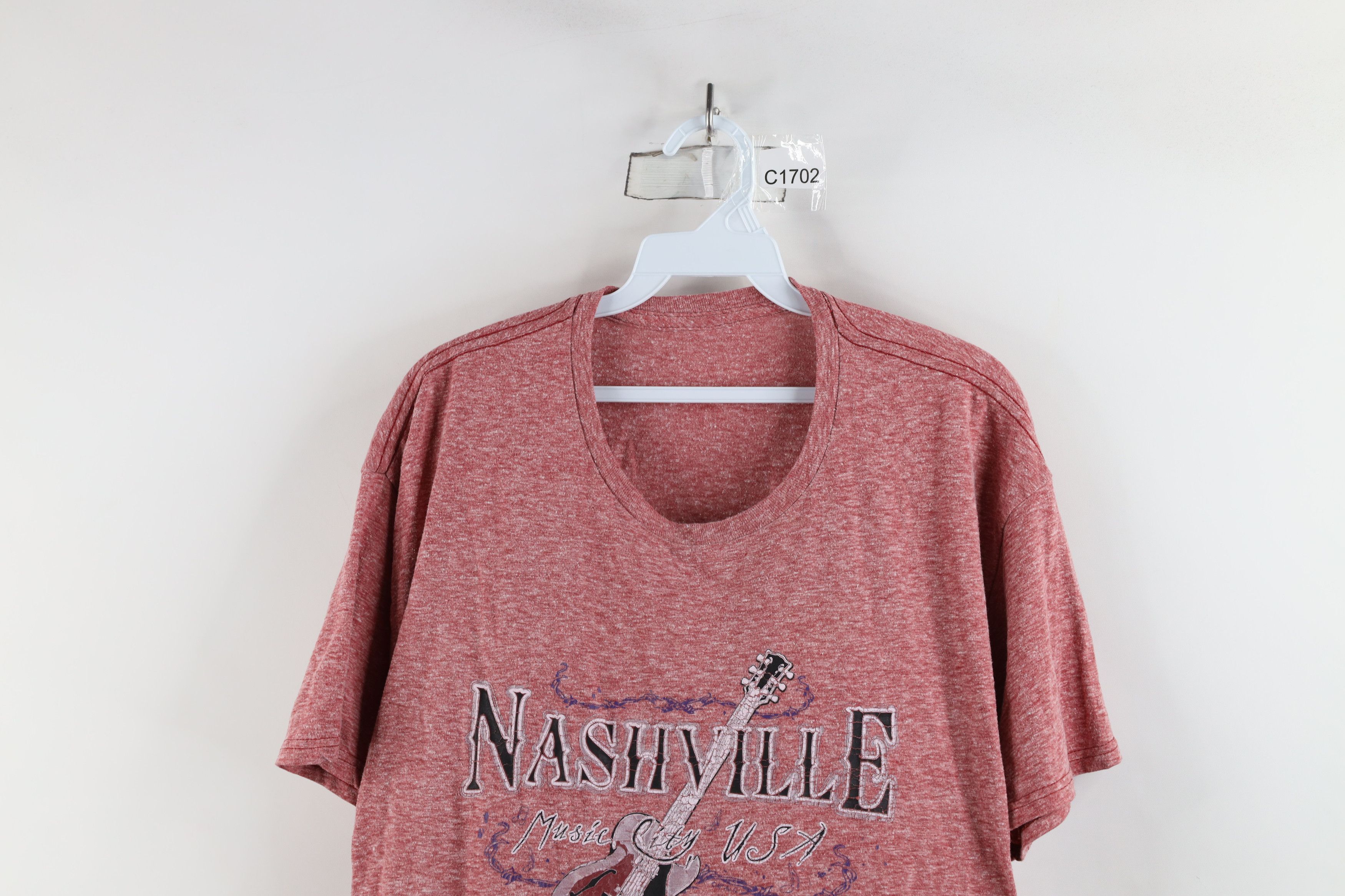Vintage Vintage 90s Streetwear Nashville City Jersey Knit T-Shirt Size US L / EU 52-54 / 3 - 2 Thumbnail
