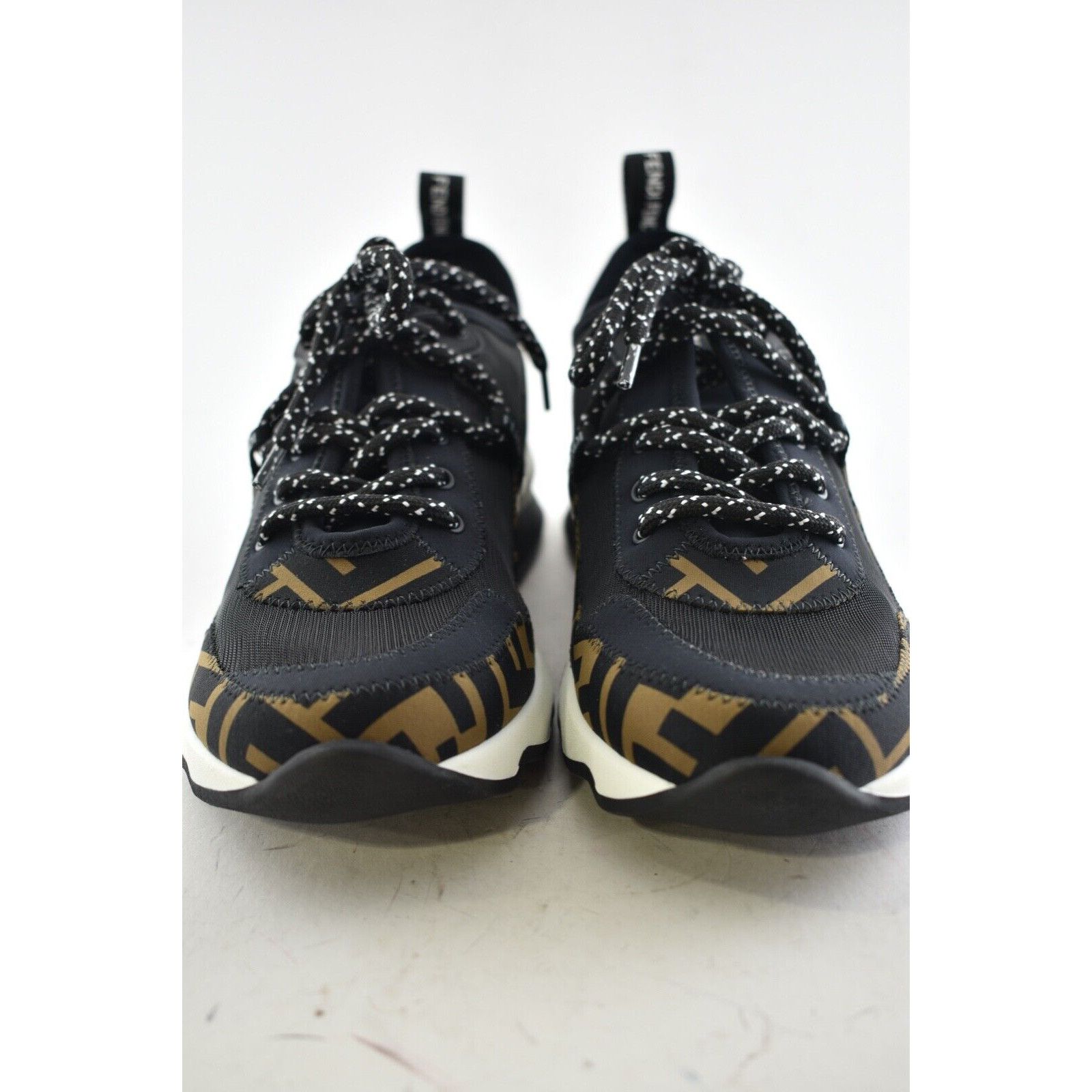 Fendi Fendi Logo Black Brown White Low Top Trainer Sneaker 36.5 Size US 6.5 / IT 36.5 - 5 Thumbnail
