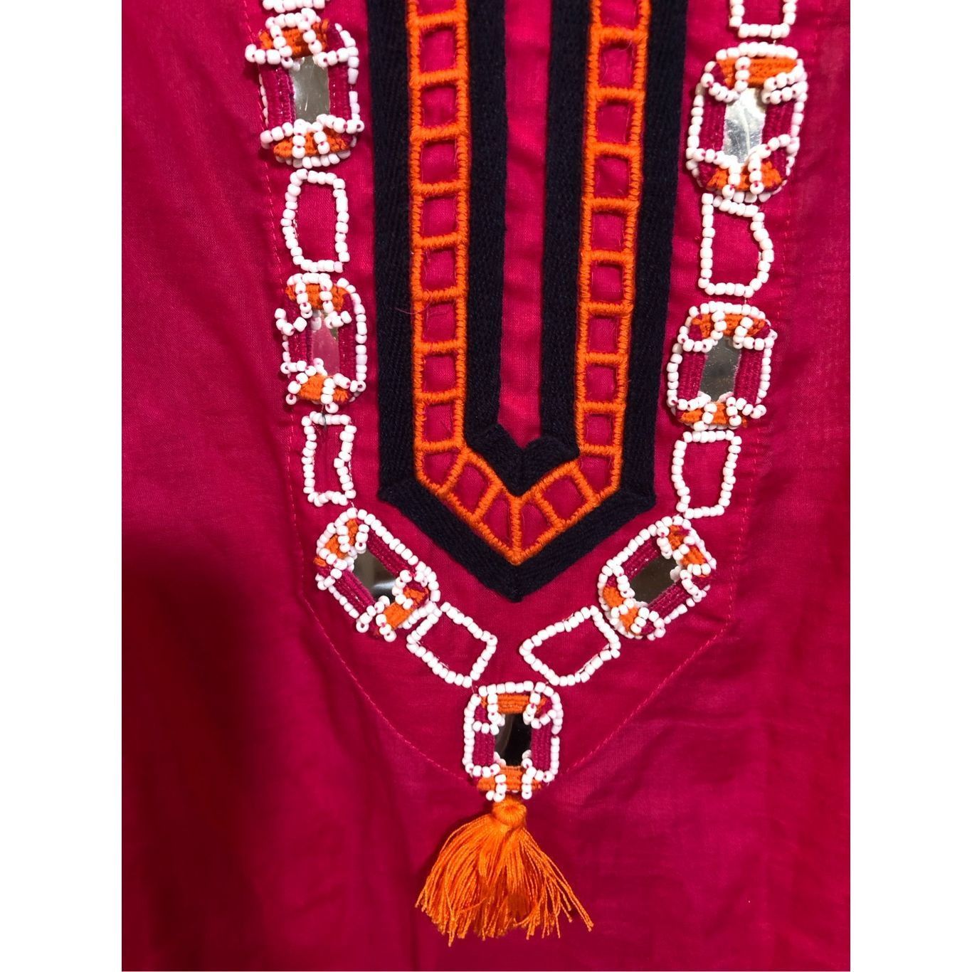 Tory Burch Tory Burch Women’s Pink with Embroidered Trim V Neck Tunic Size M / US 6-8 / IT 42-44 - 4 Thumbnail