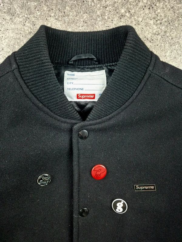 Supreme Supreme Men's Black Red Motion Logo Varsity Jacket Size M Size US M / EU 48-50 / 2 - 3 Thumbnail