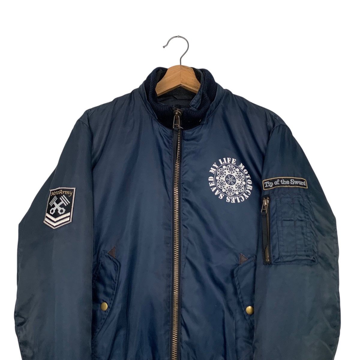 Japanese Brand ☀️Motoarmy bomber style zipper faded jacket Size US M / EU 48-50 / 2 - 4 Thumbnail