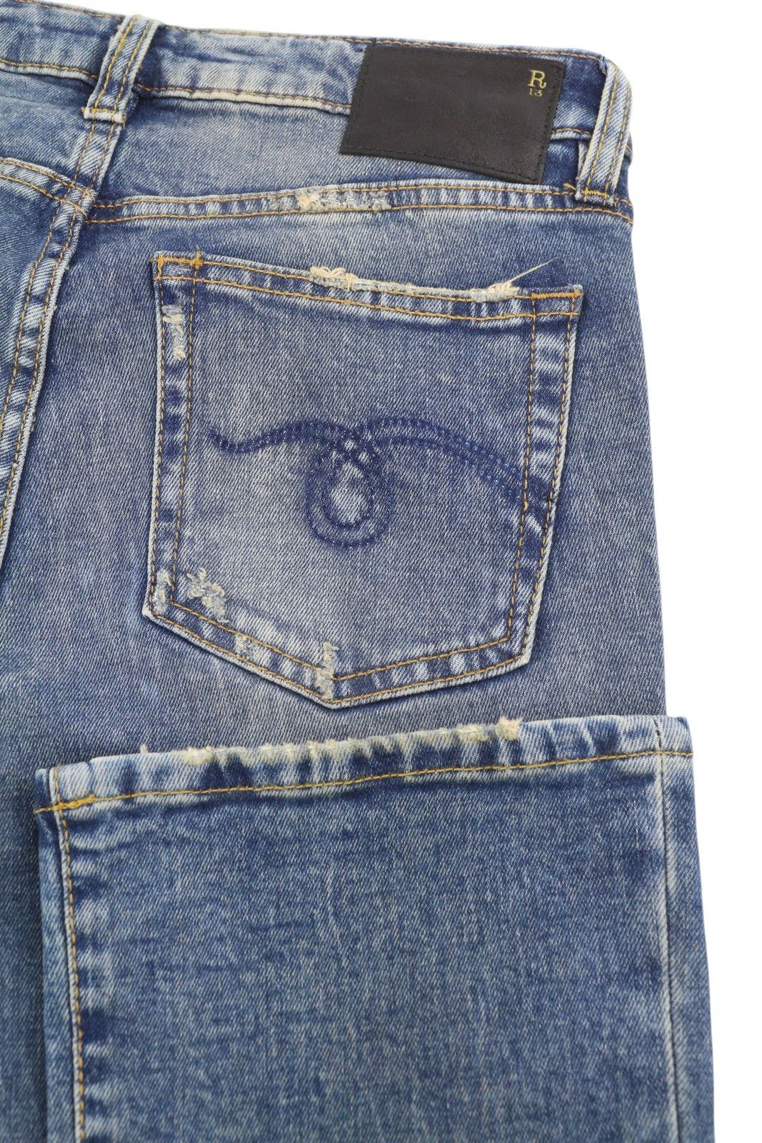 R13 KICK FIT 26 Kelly Stretch Washed Faded Ankle Length 86325 Size 26" / US 2 / IT 38 - 6 Thumbnail