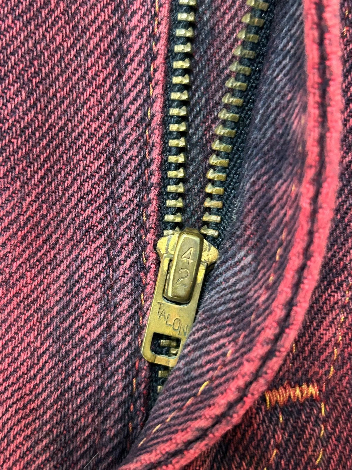 Lee Vintage 80s USA Lee Rider Zip Talon 42 Washed Red Bleach Size US 29 - 12 Thumbnail