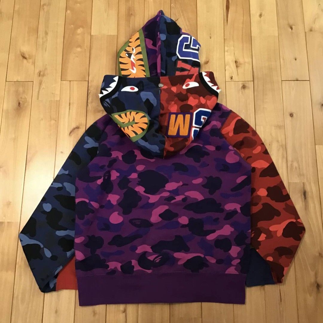 Bape BAPE Double Shark full zip hoodie crazy camo a bathing ape Size US M / EU 48-50 / 2 - 2 Thumbnail
