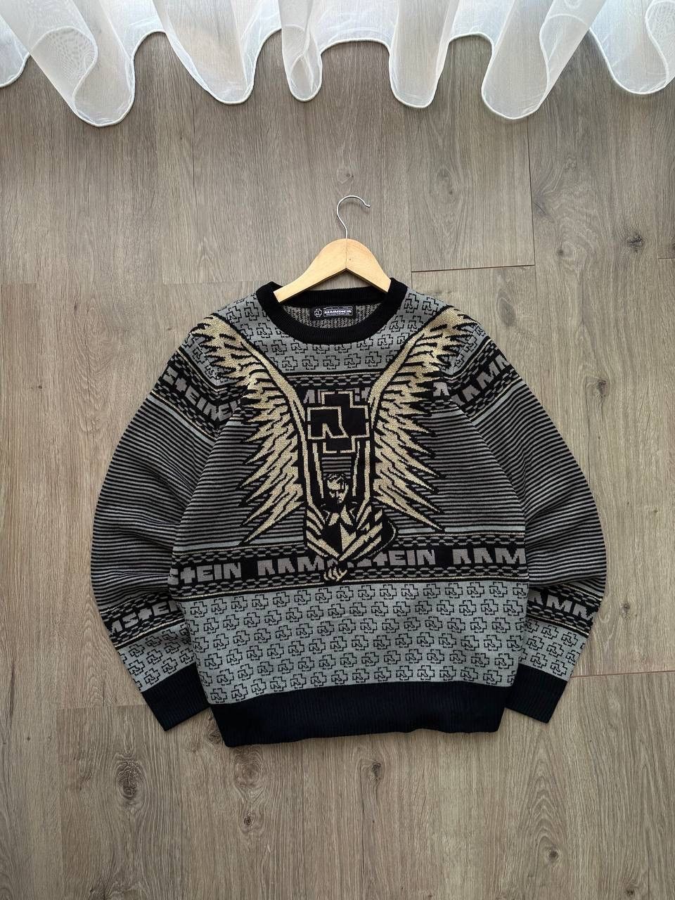 Band Tees × Vintage Vintage Rammstein Rock Band Gray Sweater Center Logo Size US L / EU 52-54 / 3 - 17 Thumbnail